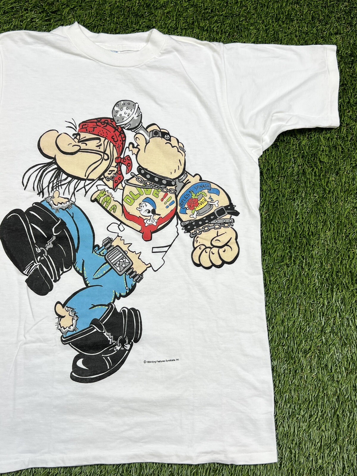 Popeye Punk Rock T-Shirt Men's M Single Stitch Vintage 90s gallery