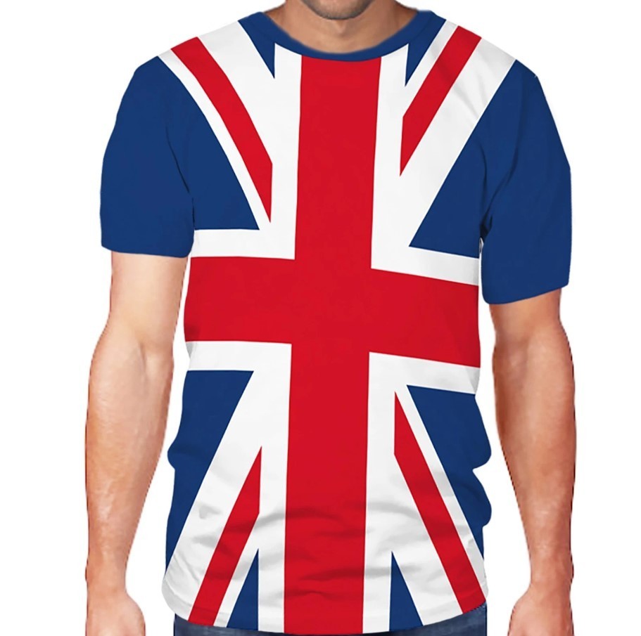 Unisex Adults Union Jack T-Shirt Casual Short Sleeve British Flag Top gallery