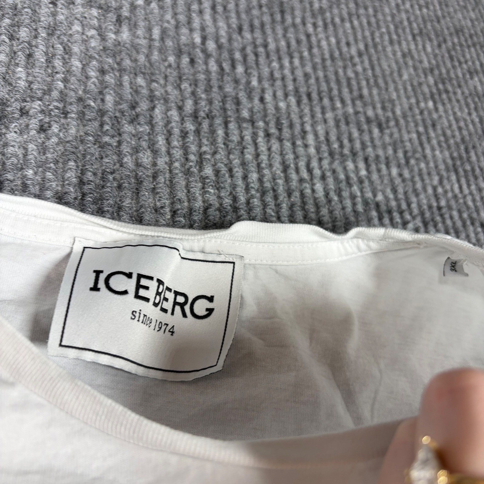 Iceberg Shirt Mens 3XL Since White Crew Neck Logo Patch Graphic Tee gallery