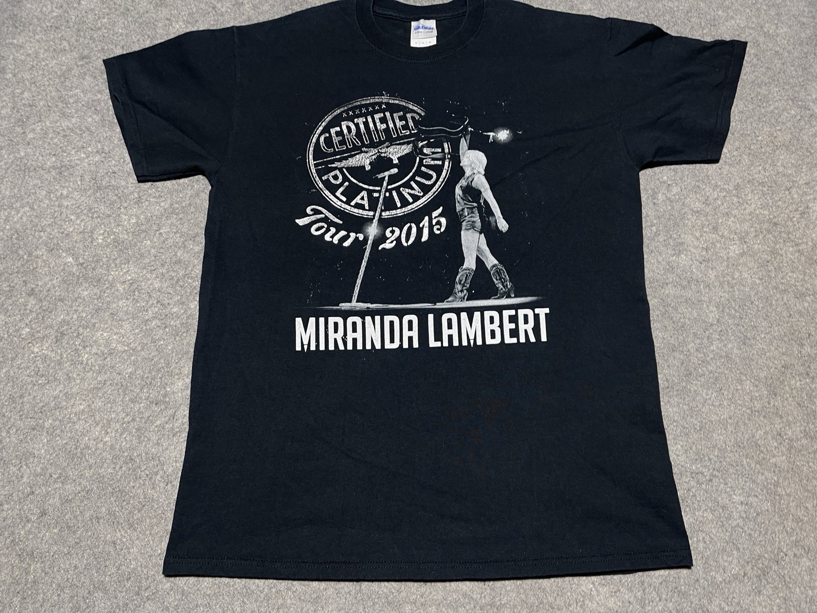 MIRANDA LAMBERT Certified Platinum Black Silver text Tour 2015 Shirt M Concert gallery