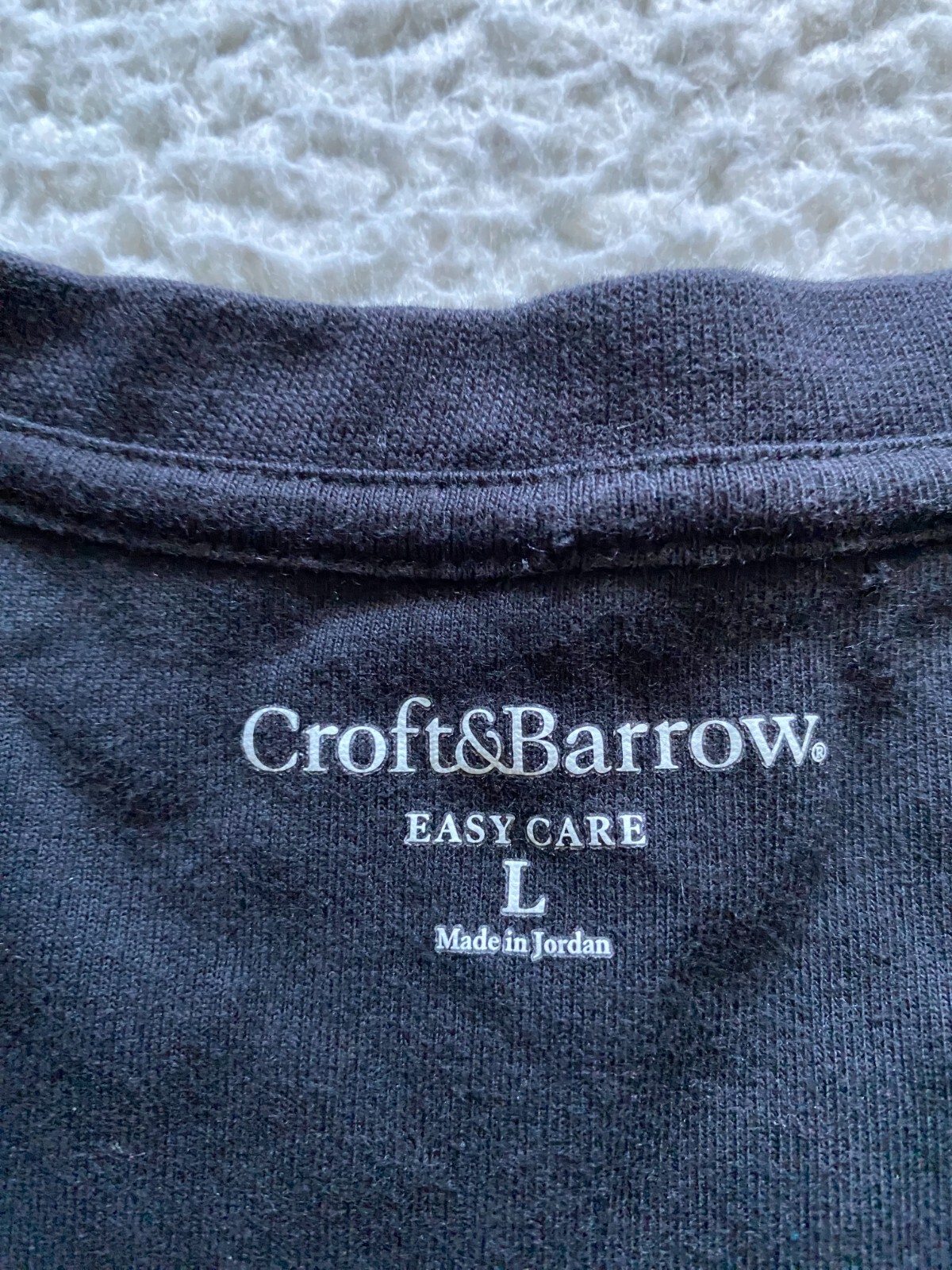 Croft & Barrow Men Short Sleeve Easy Care V-Neck Blouse Black Size L gallery