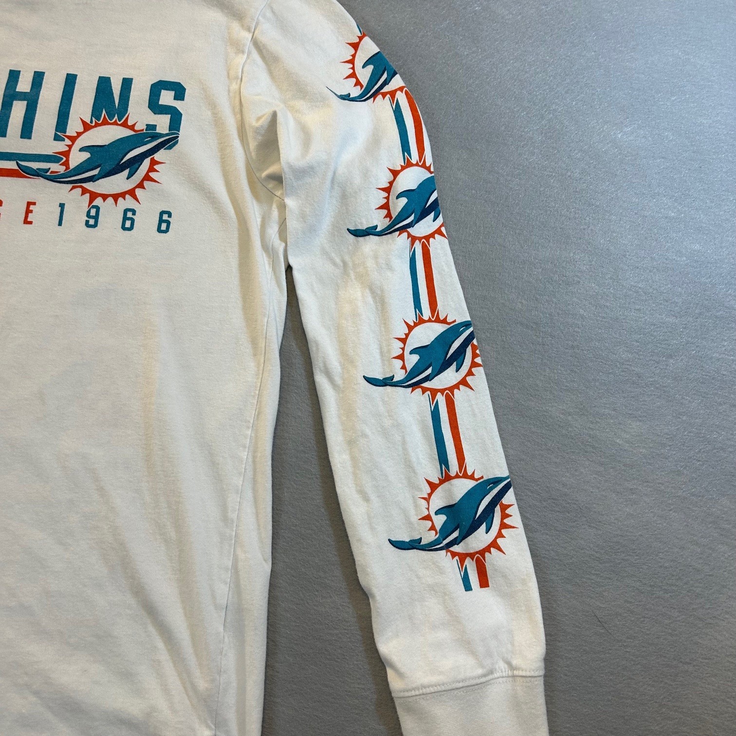 NFL Men’s Miami Dolphins Team Apparel Multicolor Long Sleeve Tee Shirt Size S gallery