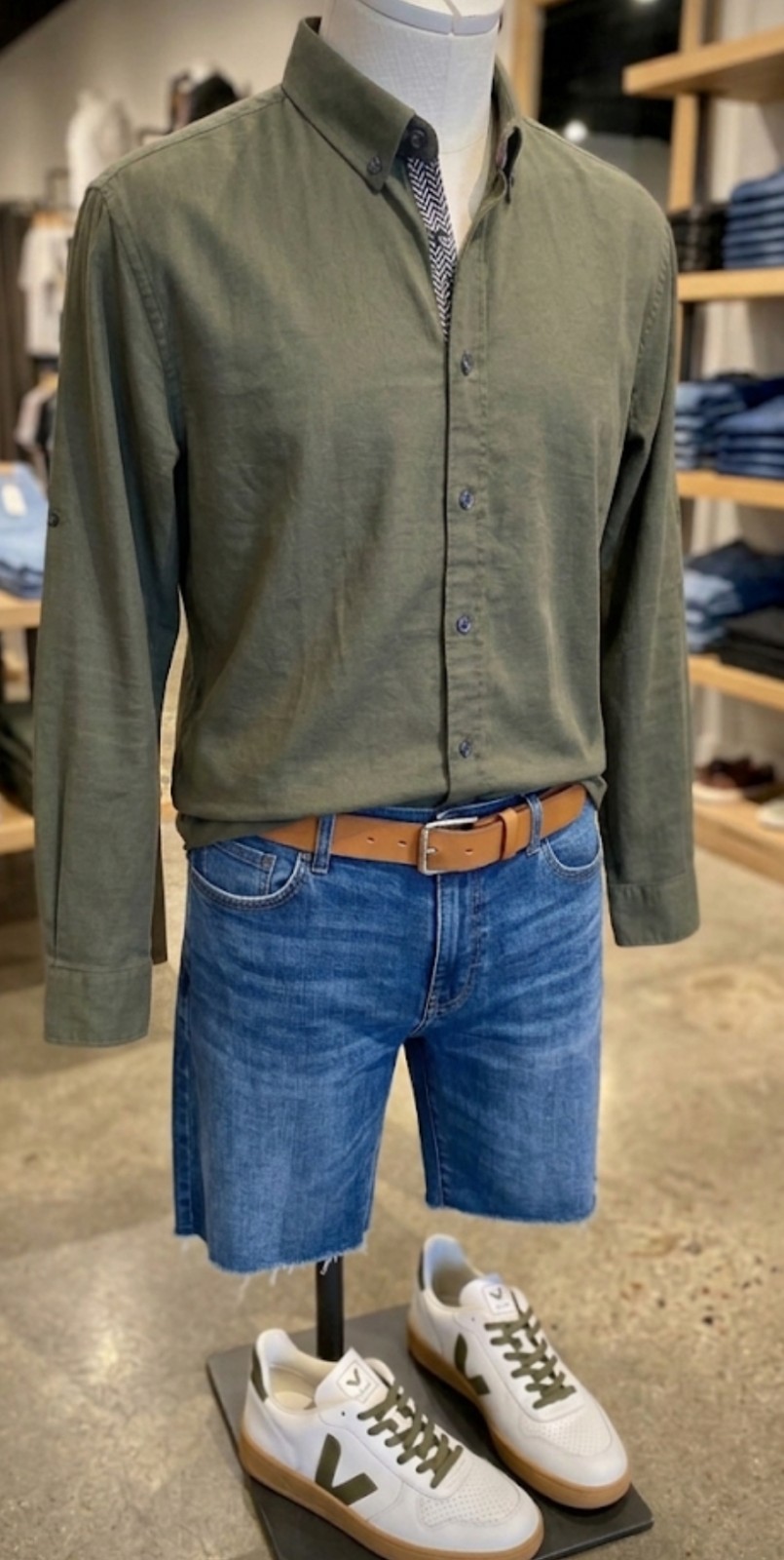 FIVE FOUR SHIRT BUTTONDOWN SIZE:2XL OLIVE CASUAL DRESS SHIRT MEN'S gallery