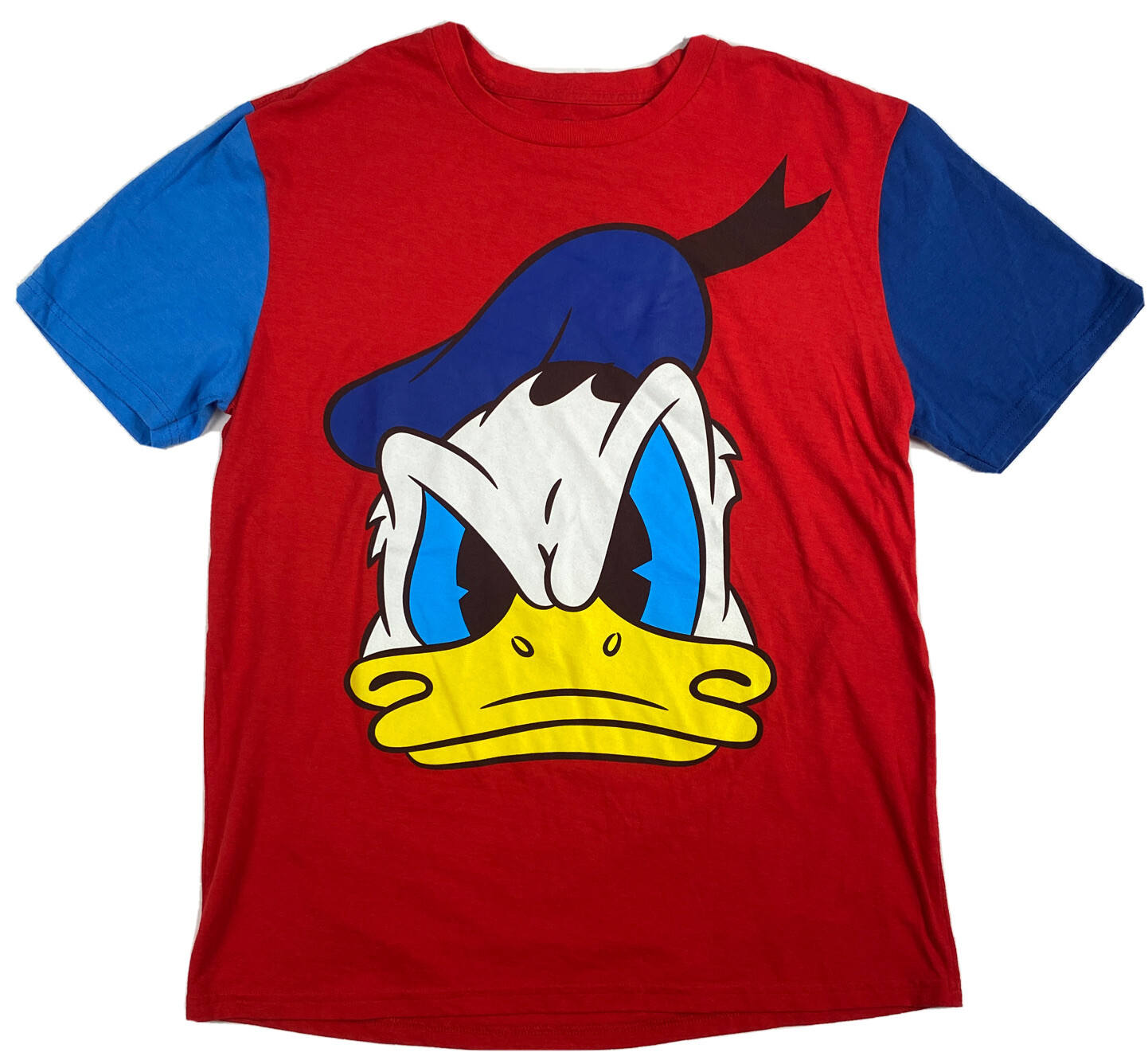 Mickey & Co Donald Duck Colorblock Tee Medium Short Sleeve Multicolor 90s Y2K gallery