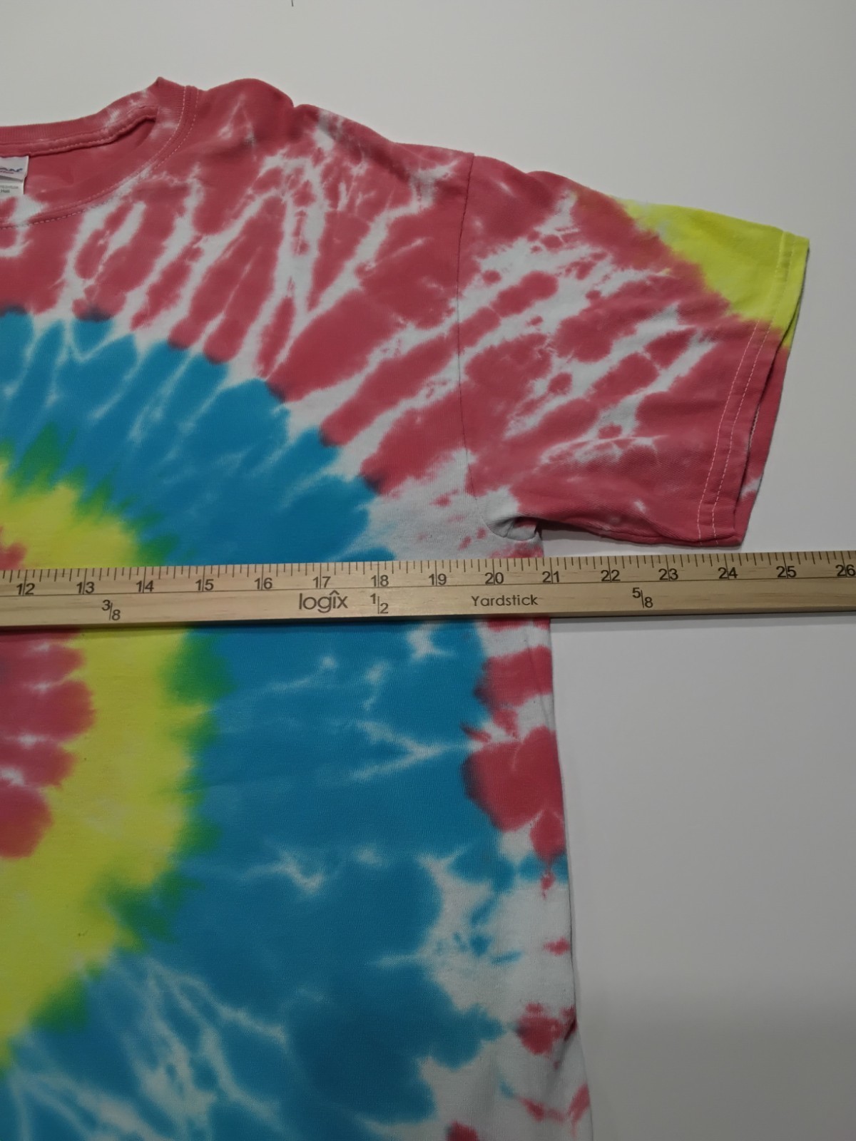 New Tie Dye Men's T-Shirt Yellow Blue Adult Large Multicolor Summer Spiral gallery
