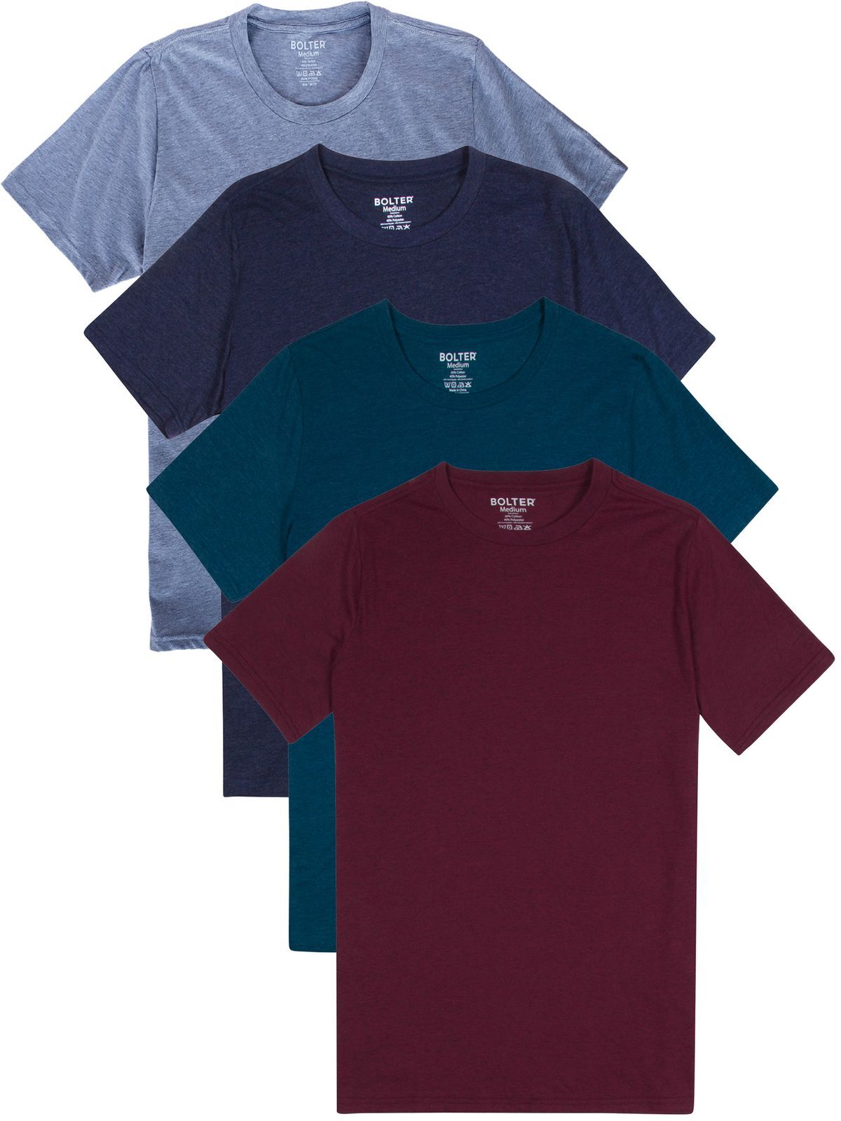 4-Pack Mens Crew Neck T-shirts Cotton Poly Blend by Bolter gallery