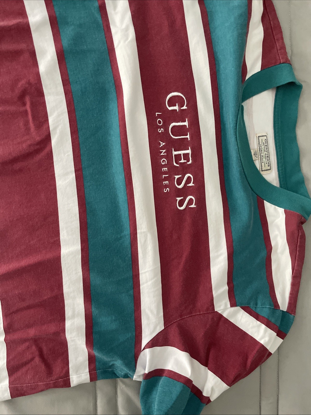 GUESS Los Angeles Mens Medium Striped T Shirt 100% Cotton gallery