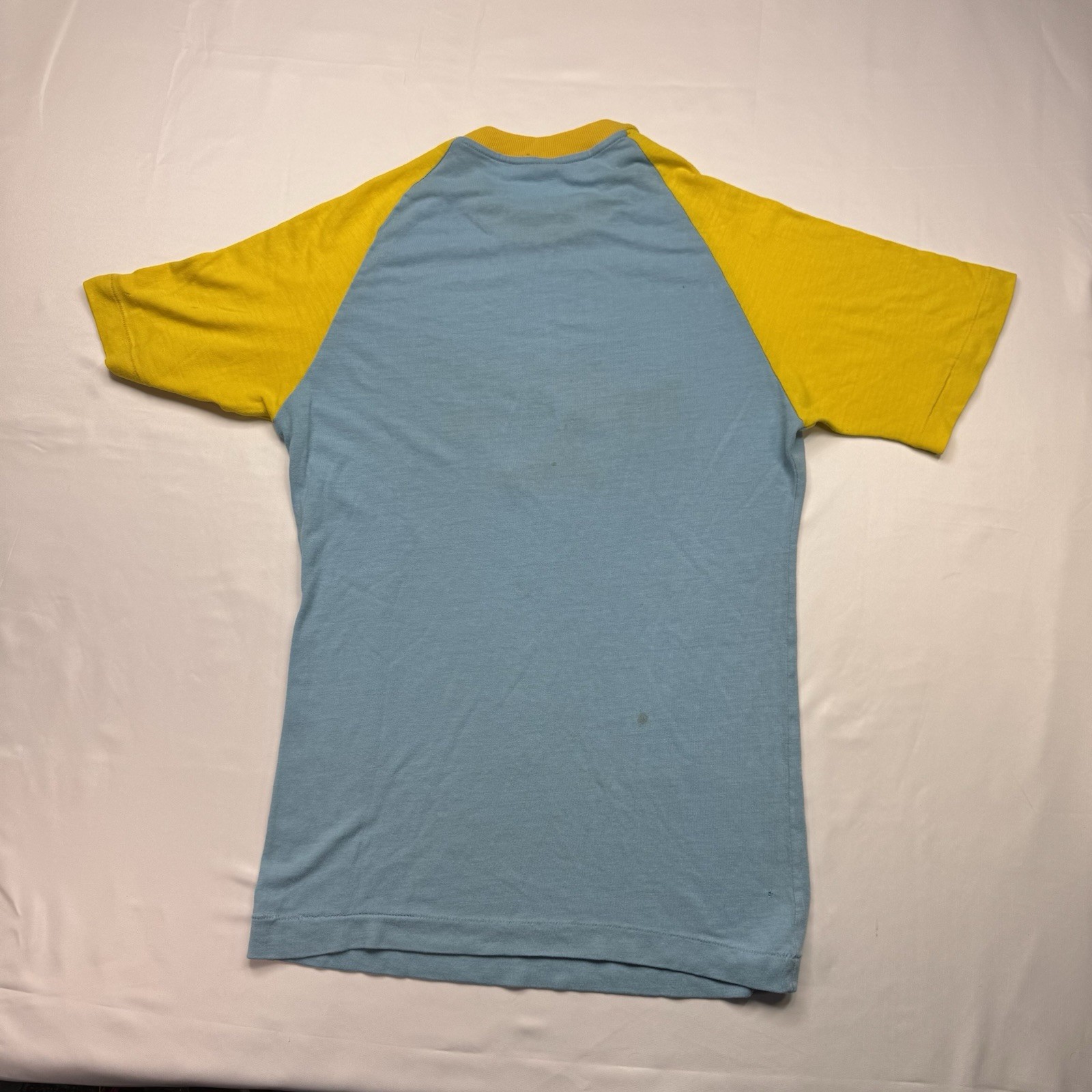 Vintage 70s Athlete’s Foot T-Shirt Medium Single Stitch Blue Yellow Stained gallery