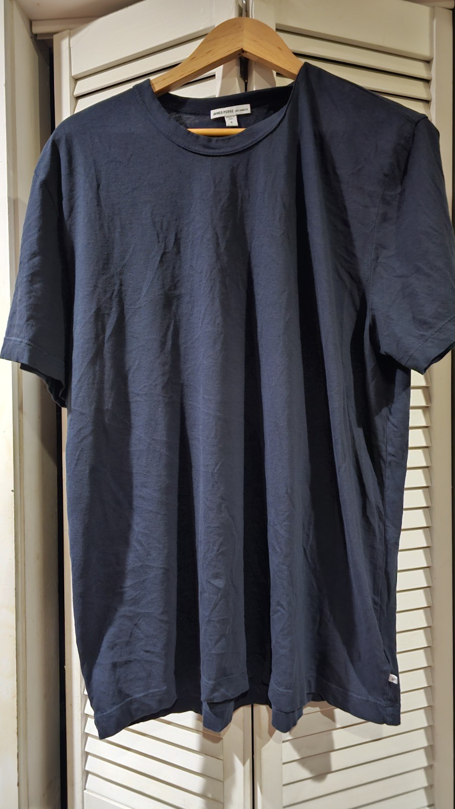 James Perse LA T-Shirt Crew Neck SZ. 4 (=XL) 100% Combed Cotton ~ Minimalist USA gallery
