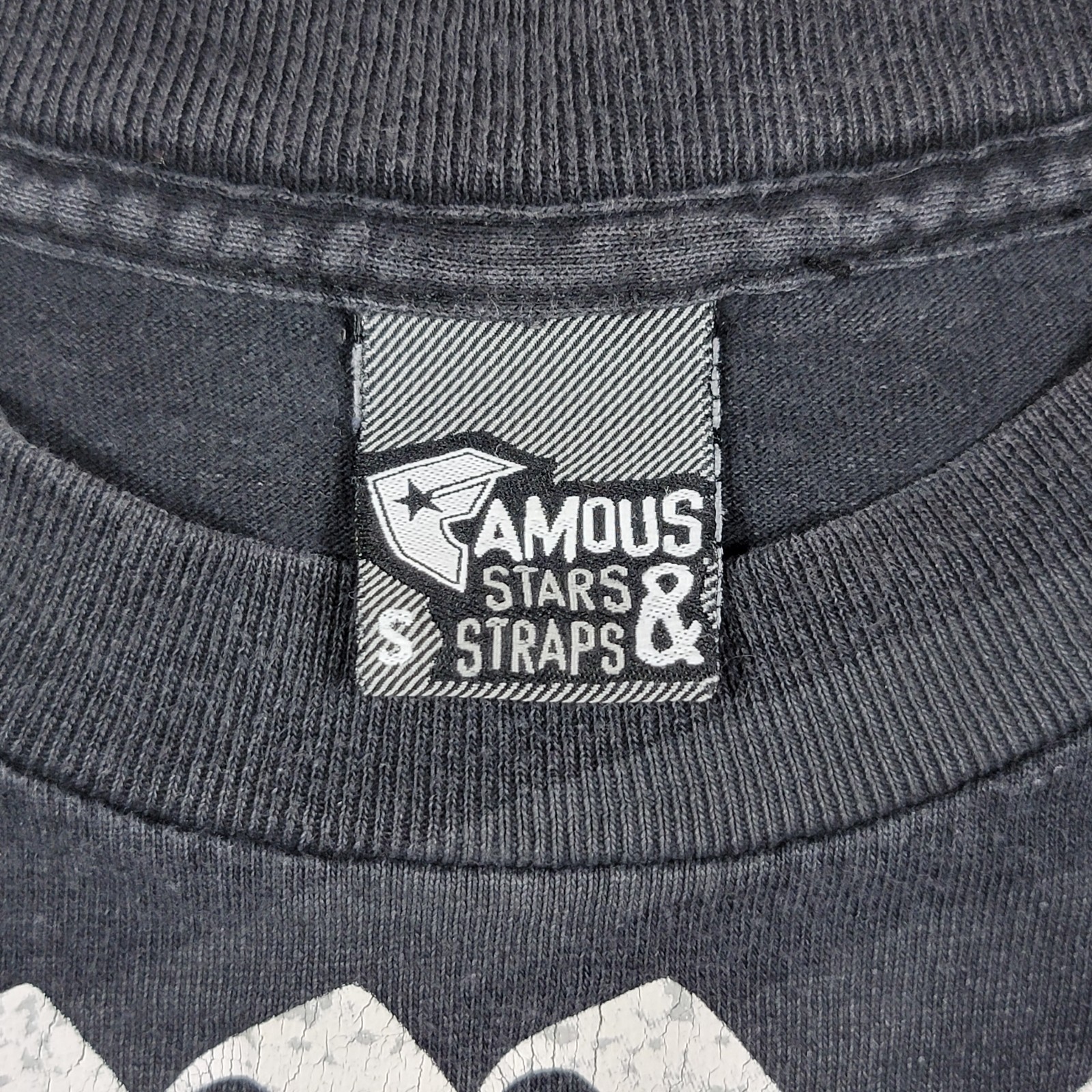 Vintage Famous Stars and Straps Cityscape Shirt Size S Black Fader Y2K Skater T gallery