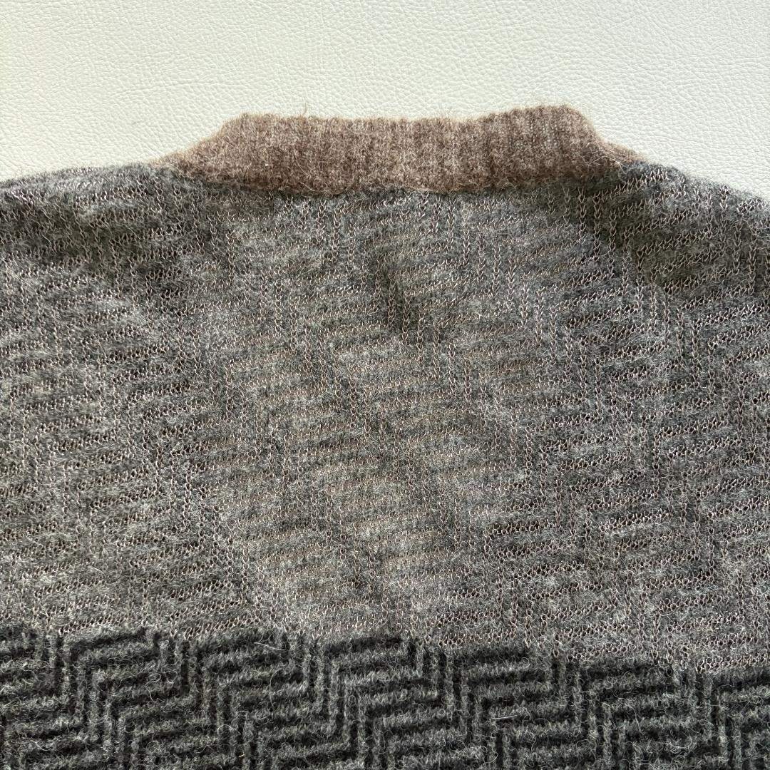 Diesel Alpaca Wool Blend Pattern Sweater Brown Gray Size M Japan gallery