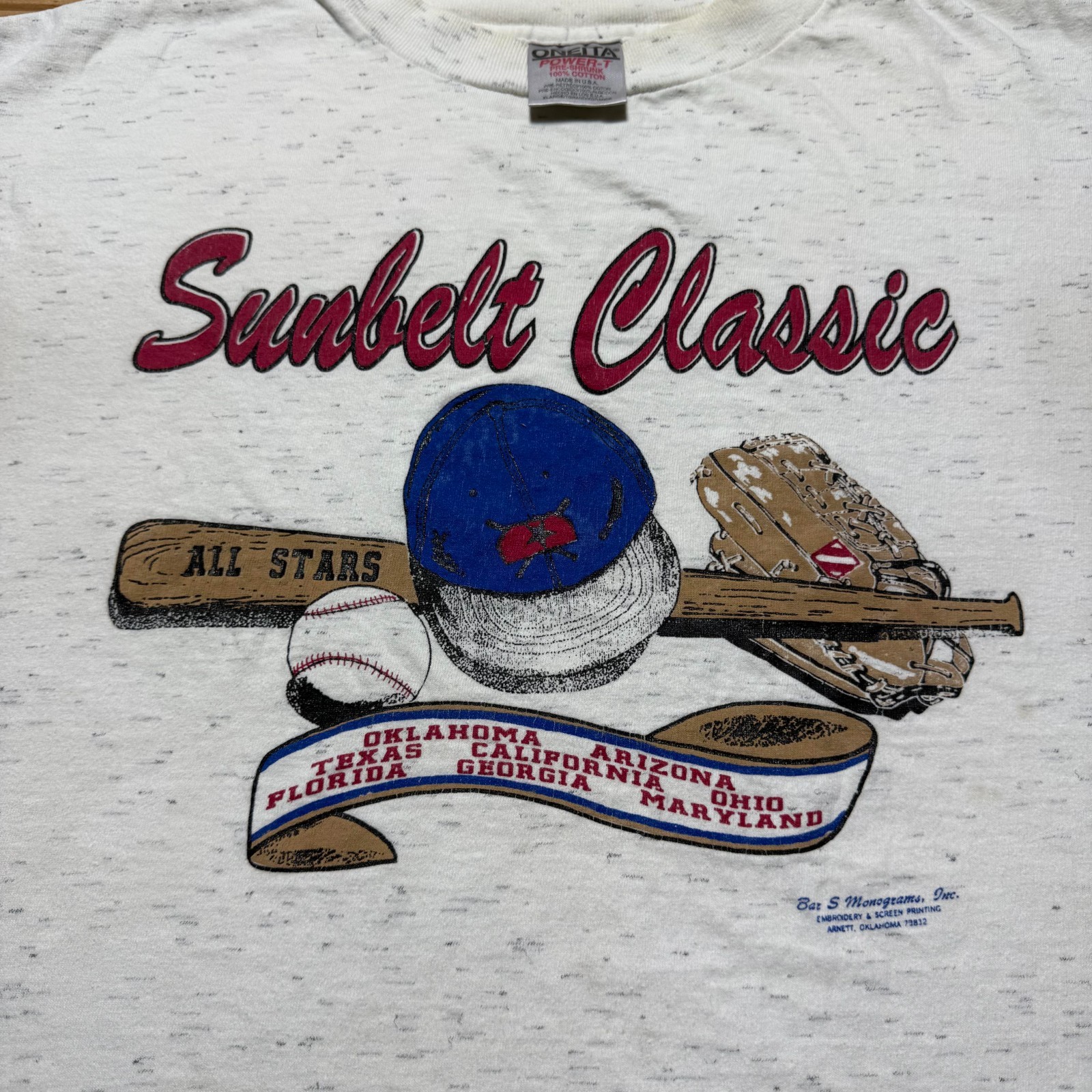 Vintage 90s Sunbelt Classic Baseball Tournament Sports Graphic T-Shirt USA - XL gallery