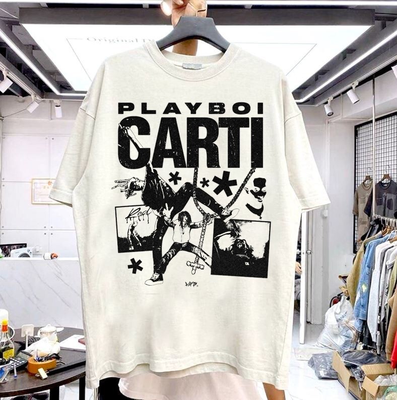 Remake Playboi Carti Retro style White Short Sleeve T shirt vtg NH20291