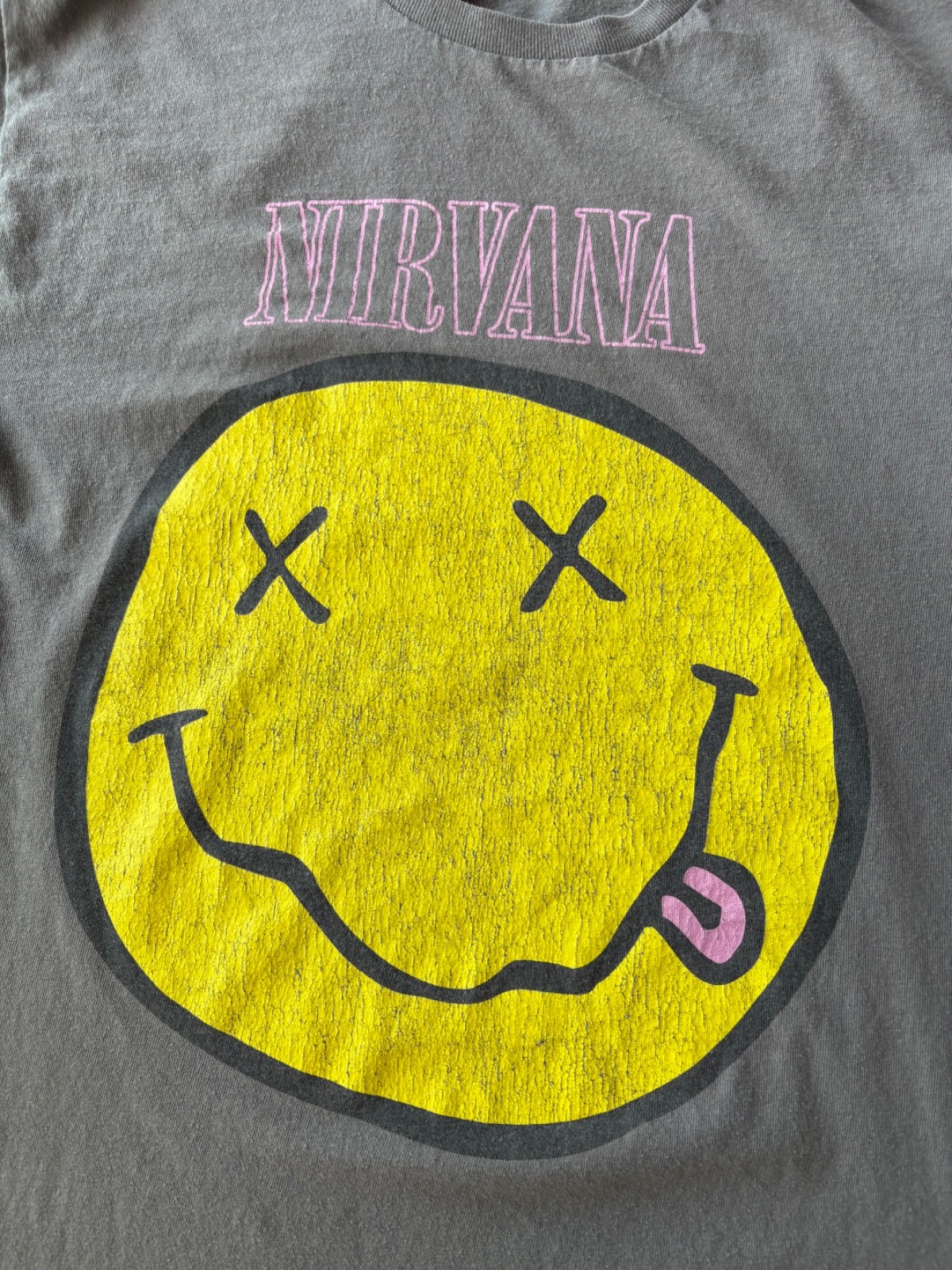 Nirvana Shirt Mens Medium Smiley Face Grunge Band T-Shirt Rock Music Please Read gallery