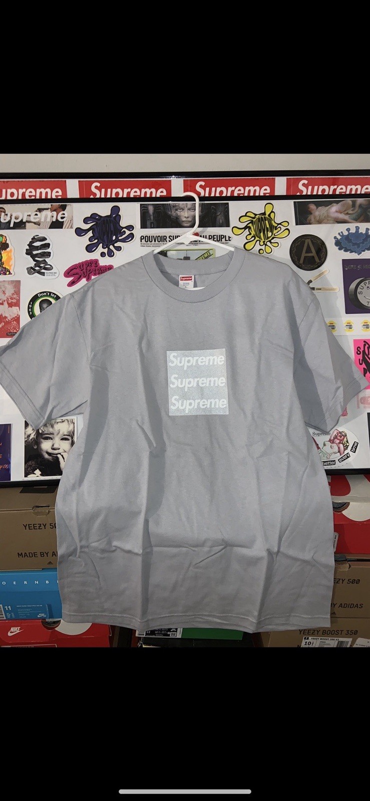 Asspizza x Supreme Silver Triple Box Logo Tee gallery