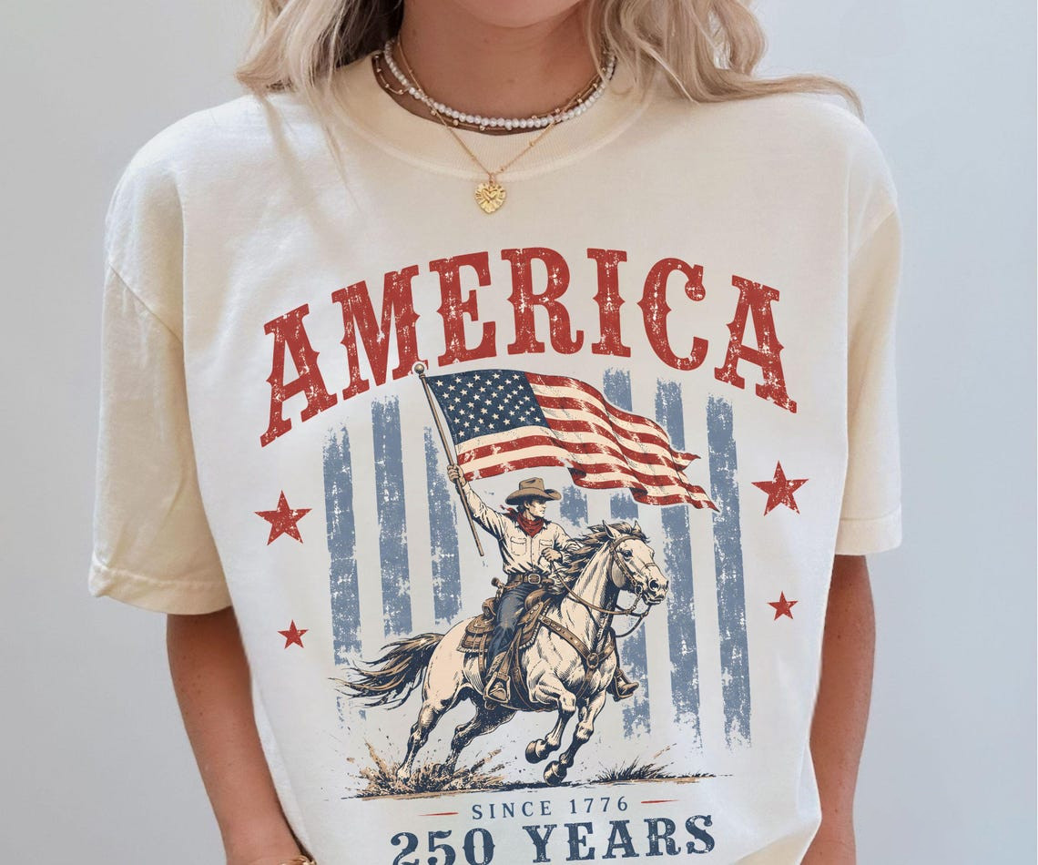 America 250th Anniversary Shirt, Western Horse 250 Years Tee, 4th of July Gift gallery
