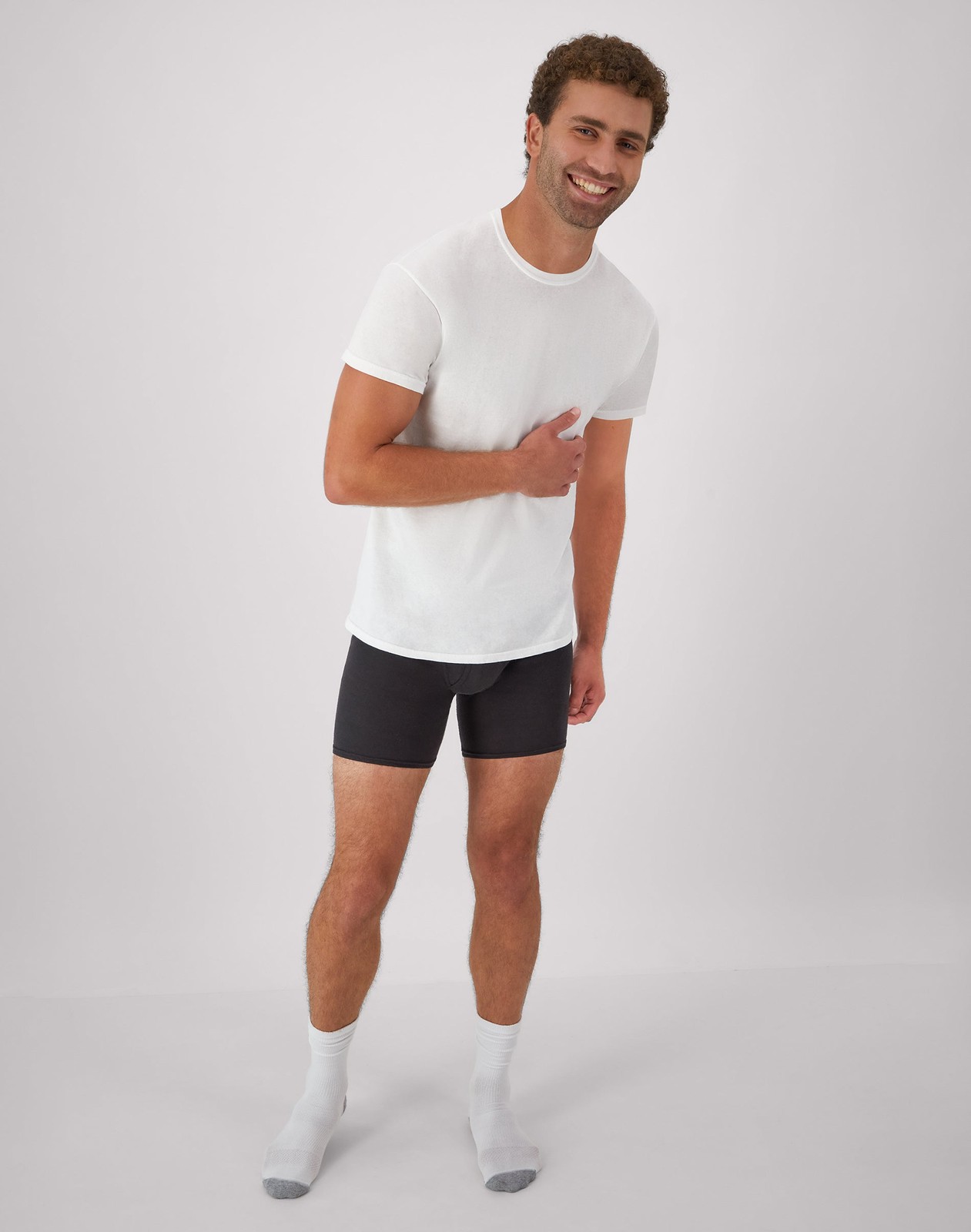 Hanes Men's White Crewneck T-Shirt 6-Pack Undershirt Tee TAGLESS FreshIQ Comfort gallery