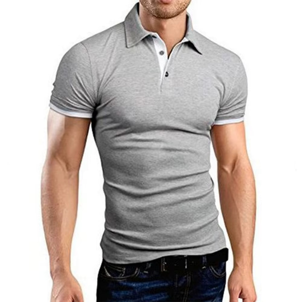 Men's Color Polo Shirt Slim Fit Casual Gym Tshirt Fashion Tee English Style Gift gallery