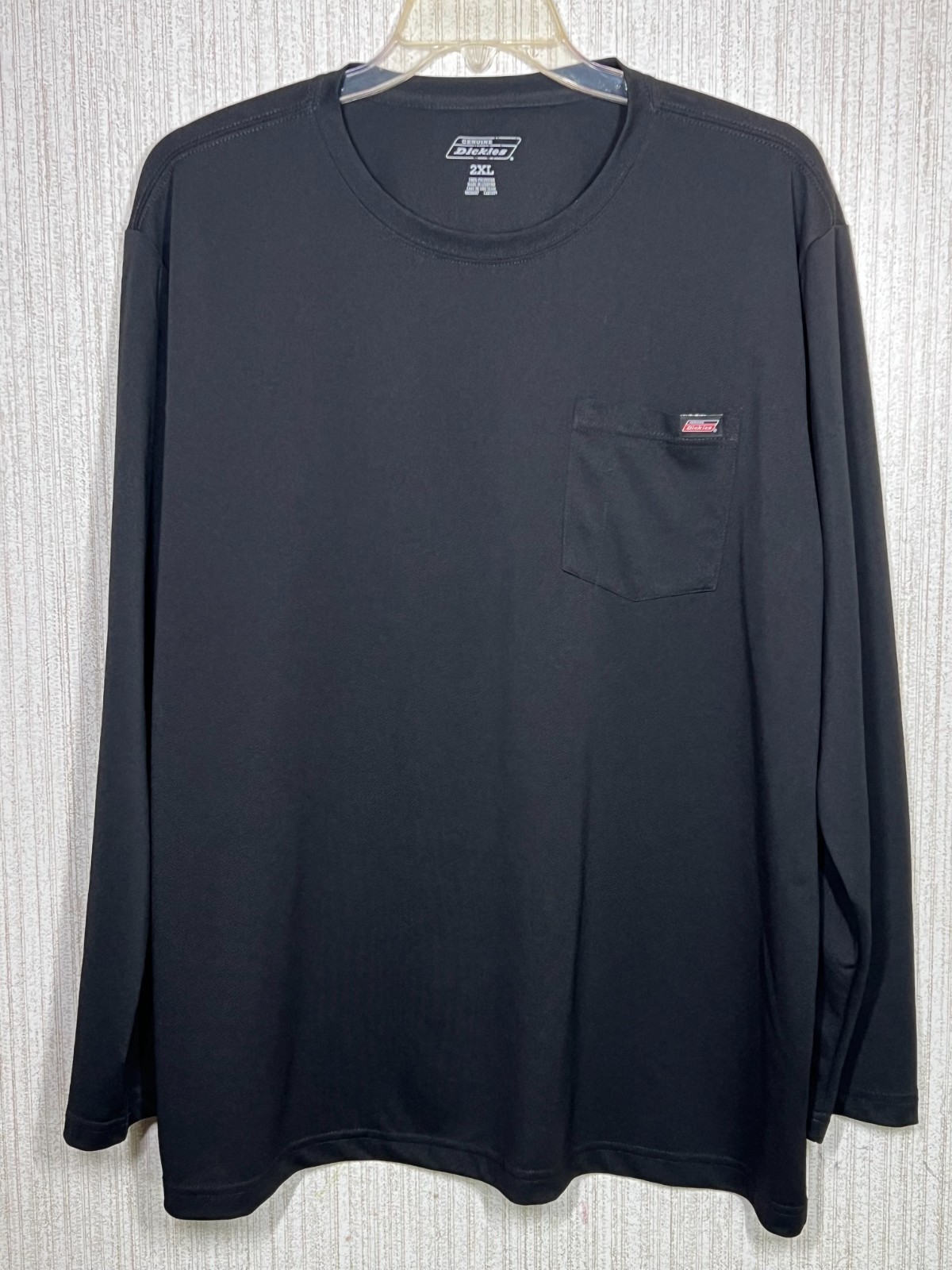 Genuine Dickies Mens T-Shirt Size 2XL Long-Sleeve Black Classic Pocket Tee gallery