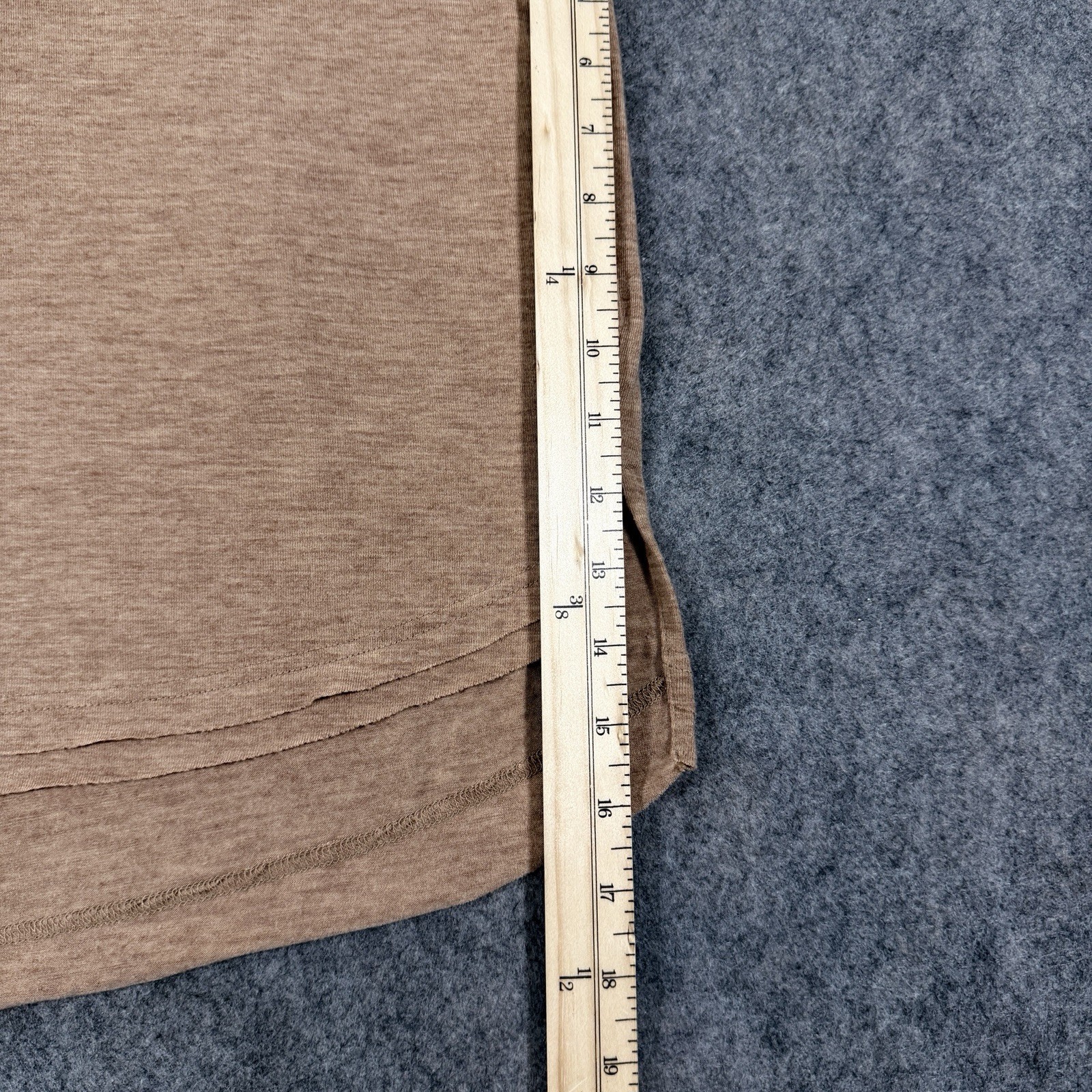 New In Button Stretch Casual Long-Sleeve T-Shirt Fits Women's Size Medium Brown gallery