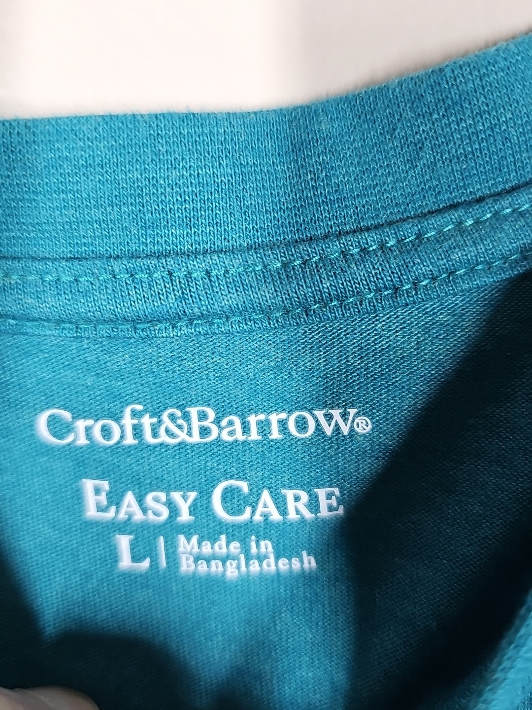 Croft & Barrow Men's Henley Shirt Easy Care Teal Green Short Sleeve Size Large gallery