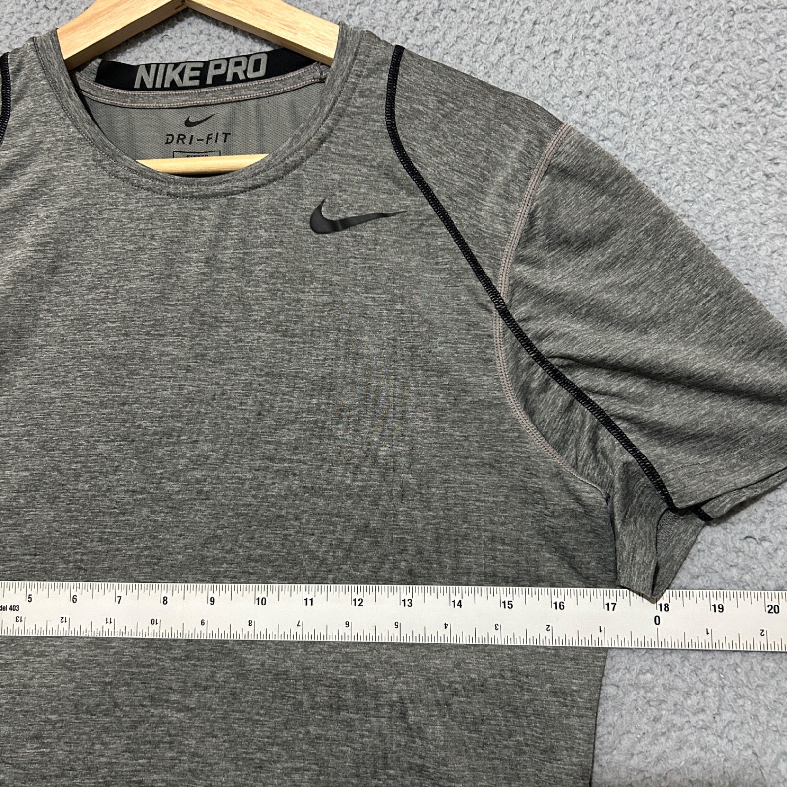 Nike Pro Shirt Men Small Gray Short Sleeve Stretch Fitted Dri-Fit gallery
