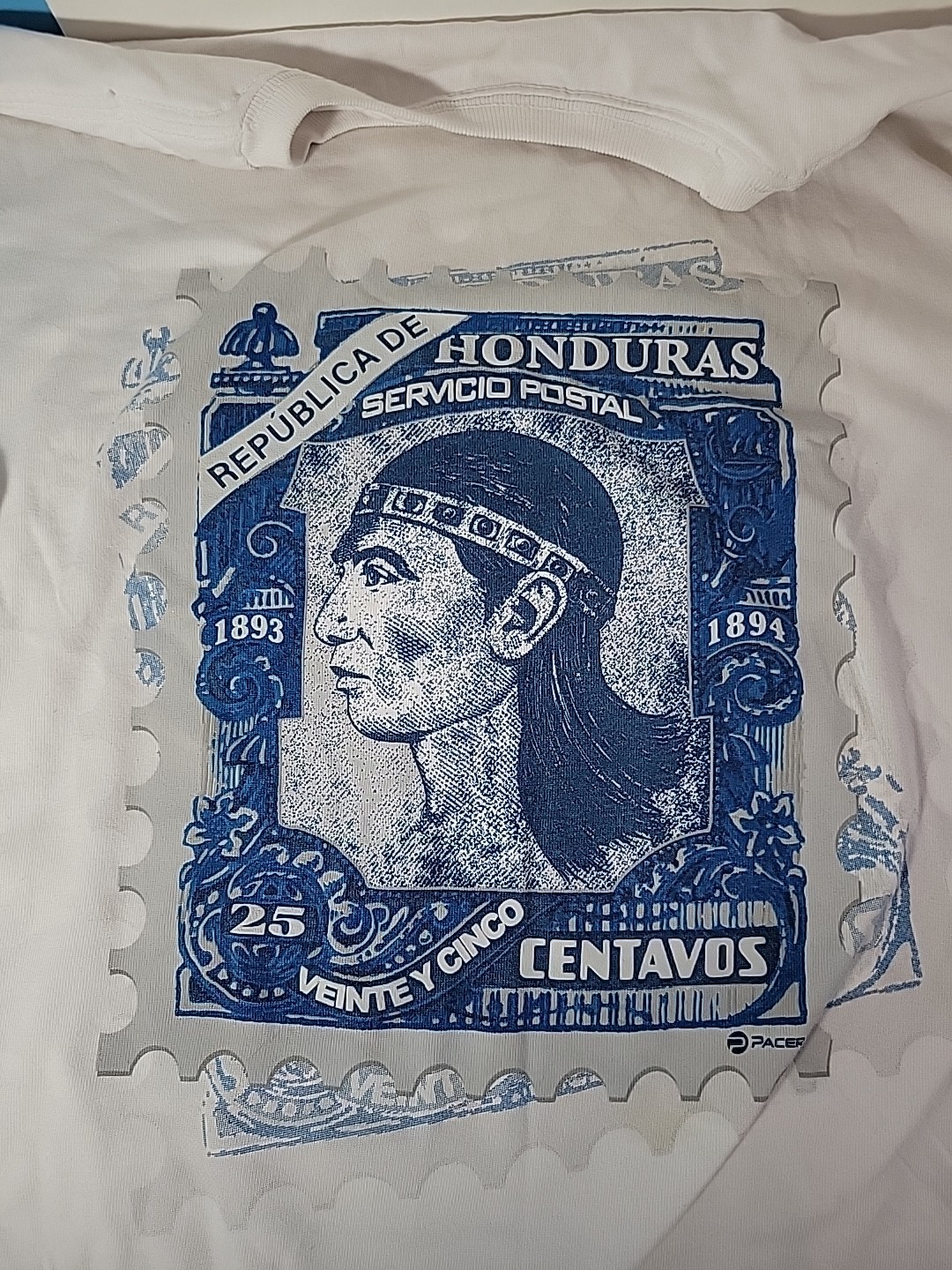 Pacer Mens Travel Honduras Postage Stamp T Shirt Size L