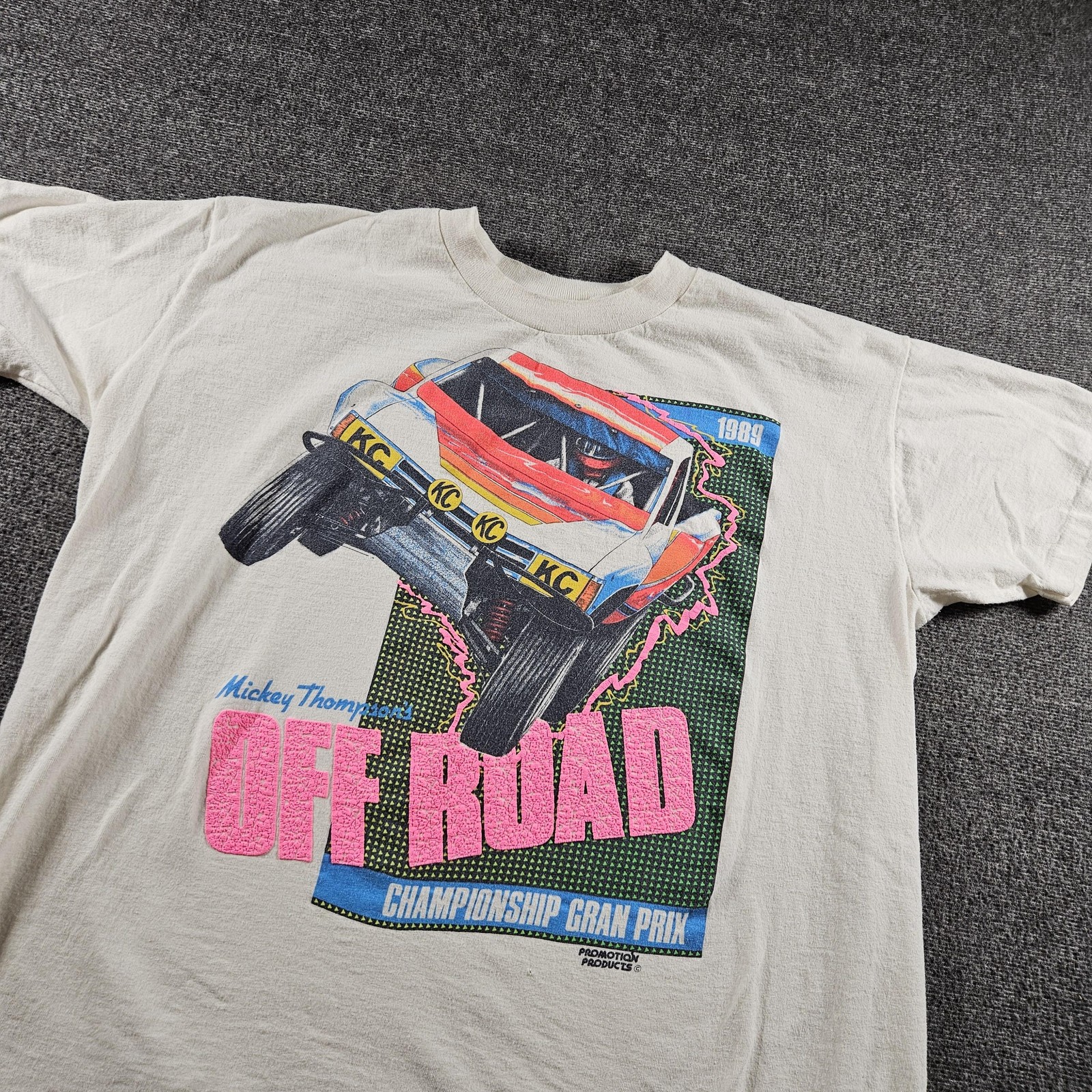 Vintage Stedman Shirt Mens XL White Mickey Thompson Off Road Graphic Tee 80s gallery