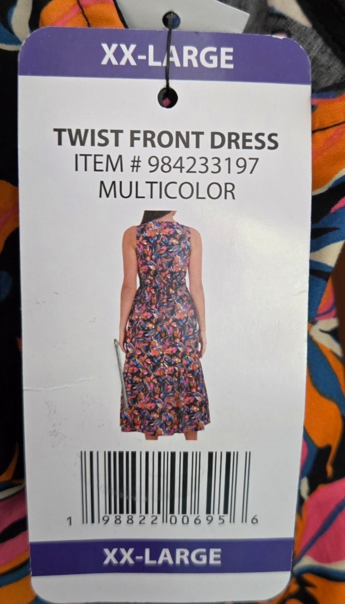 Twist Front Dress Women's XXL Multicolor gallery