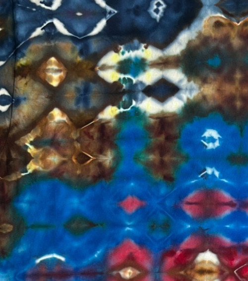 NEW Glitch Ice Tie Dye T-Shirt, Unisex 4XL SS Crew Blue, Oxblood Red & Brown gallery