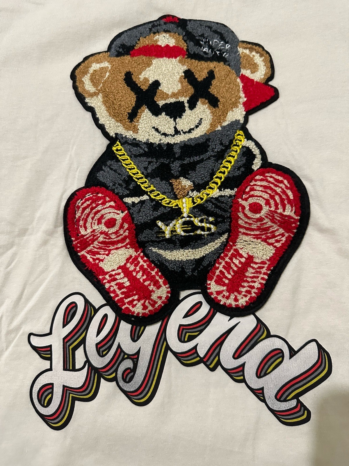 Legend Bear Graphic Design Beige T-shirt M 10/12 Teen gallery