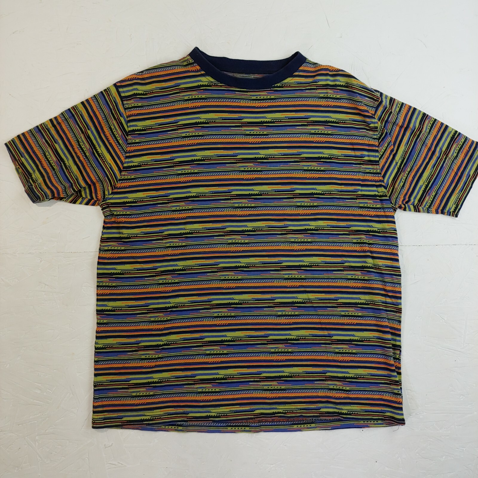 Johnston And Murphy T-shirt Striped Funky Retro XL Skate Surf