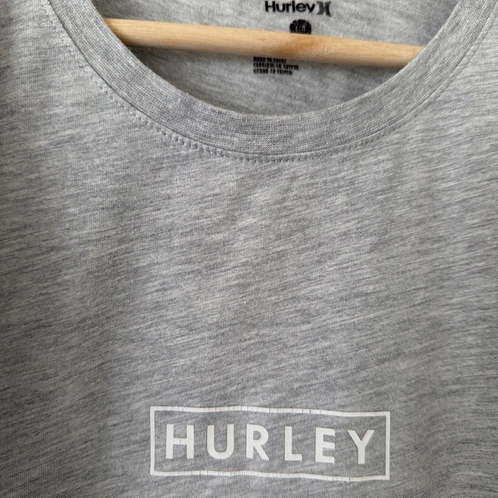 Hurley Men's Gray Graphic Logo Crew Neck Short Sleeve Knit T-Shirt Size L gallery