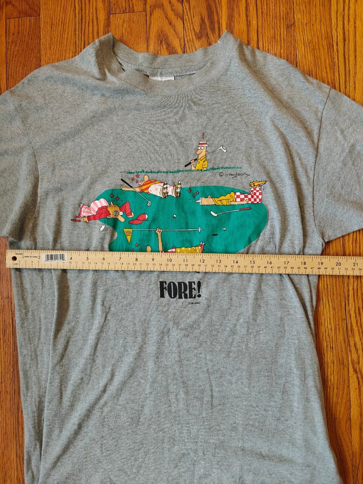 Vintage 1990 Golf T Shirt J Pollard Fore! Cartoon Graphic XL See Measurements gallery