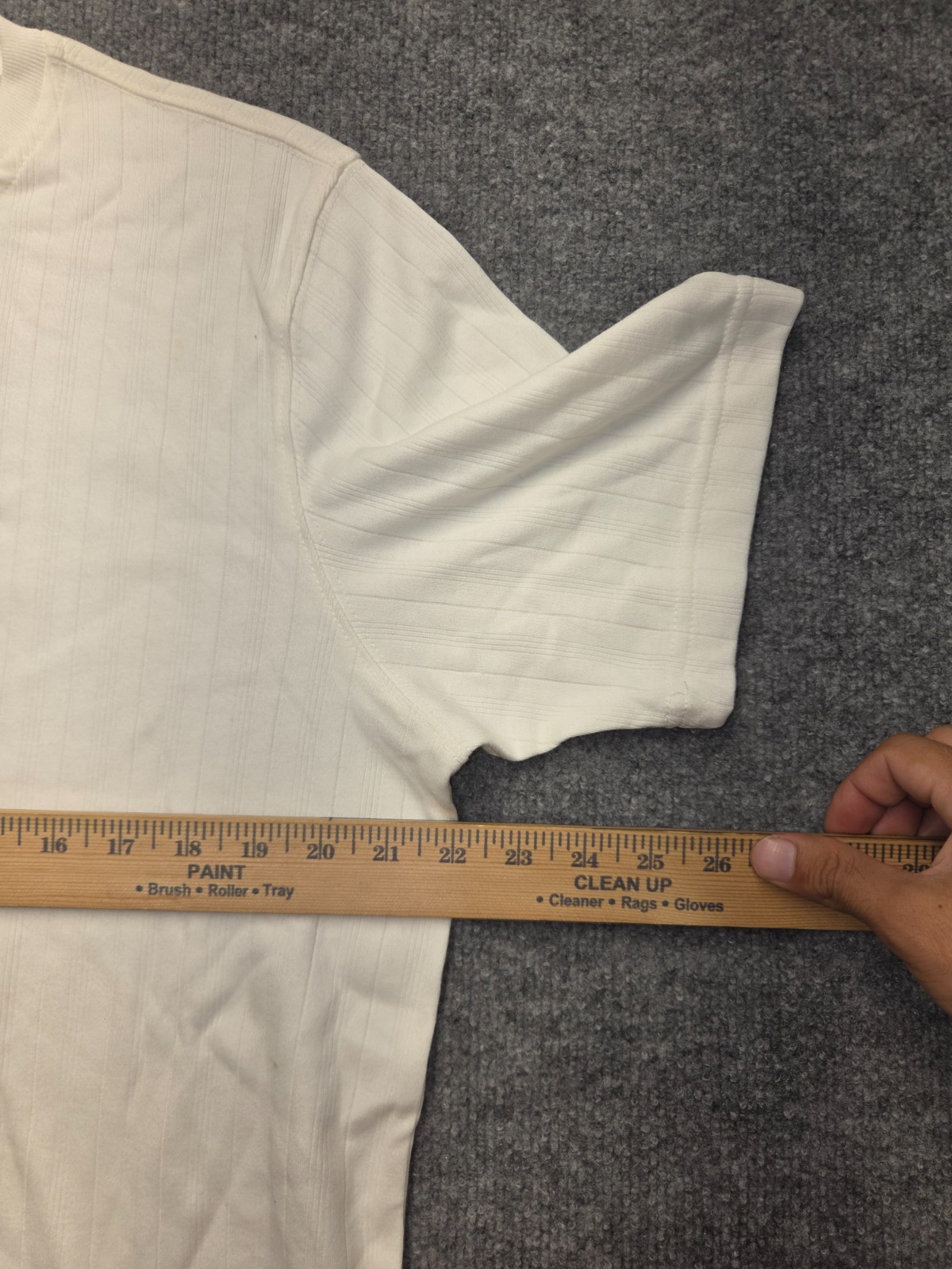 Covington Vertical Ribbed T Shirt Men Sz L White Short Sleeve Crew Neck Casual gallery