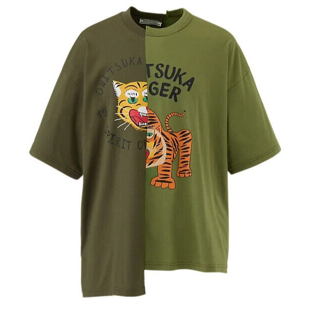 Onitsuka Tiger GRAPHIC TEE Cotton Asymmetrical Remake Style 3 Colors JAPAN NEW gallery