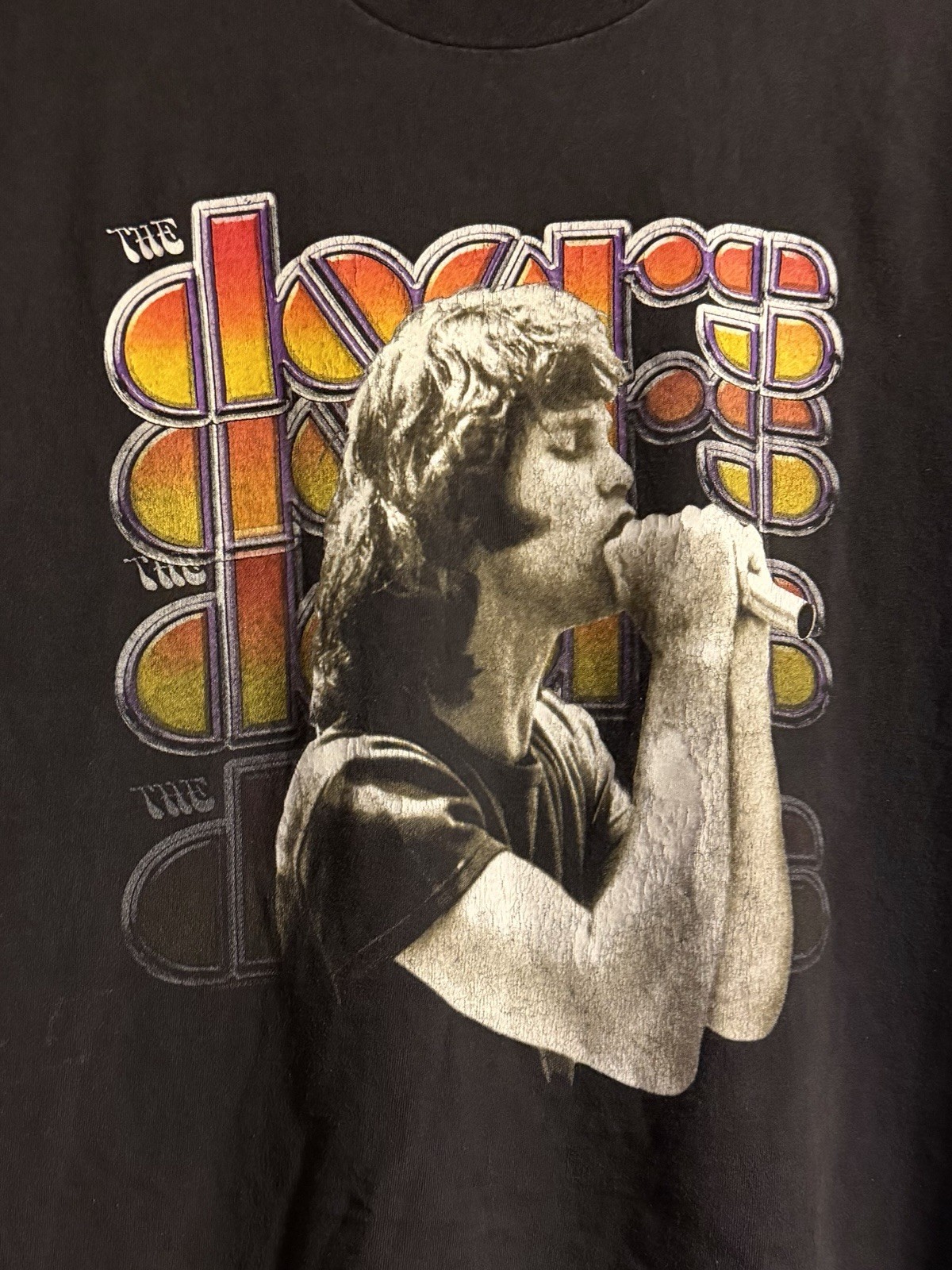 Vintage 90s 1998 Jim Morrison The Doors Black Graphic Band T Shirt Stedman XL gallery