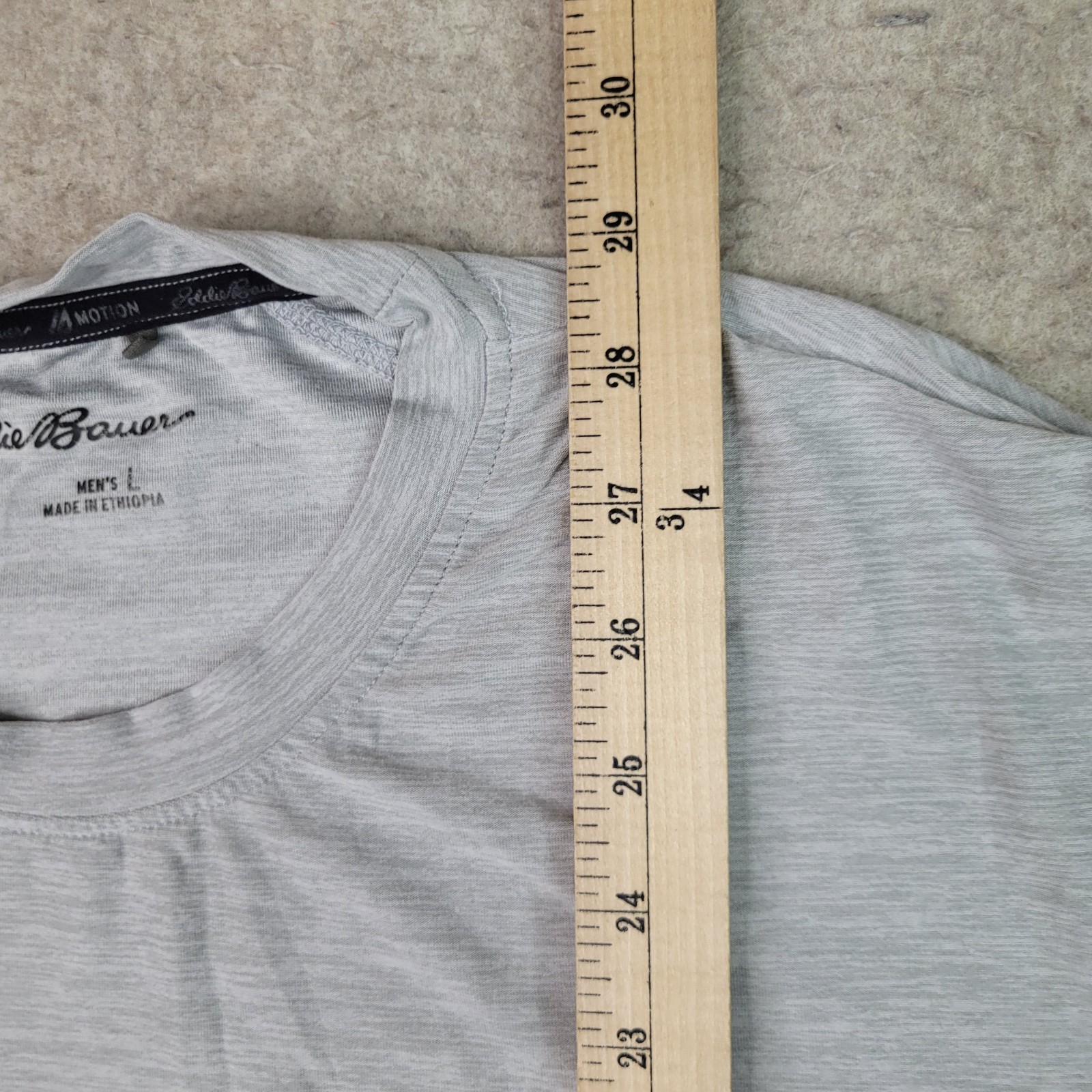 Eddie Bauer Motion T-Shirt Mens L Gray Short Sleeve Free Dry Crew Neck Active gallery