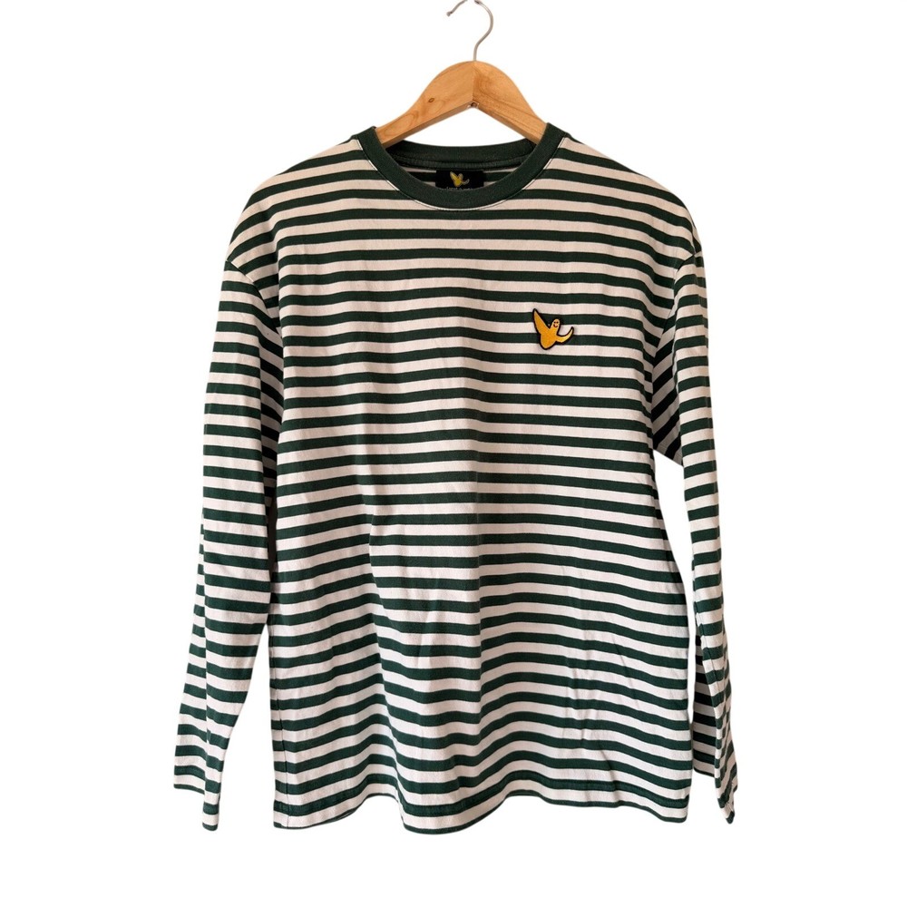 What it Isnt Mark Gonzales Striped Long Sleeve T-Shirt Green White Angel Logo S