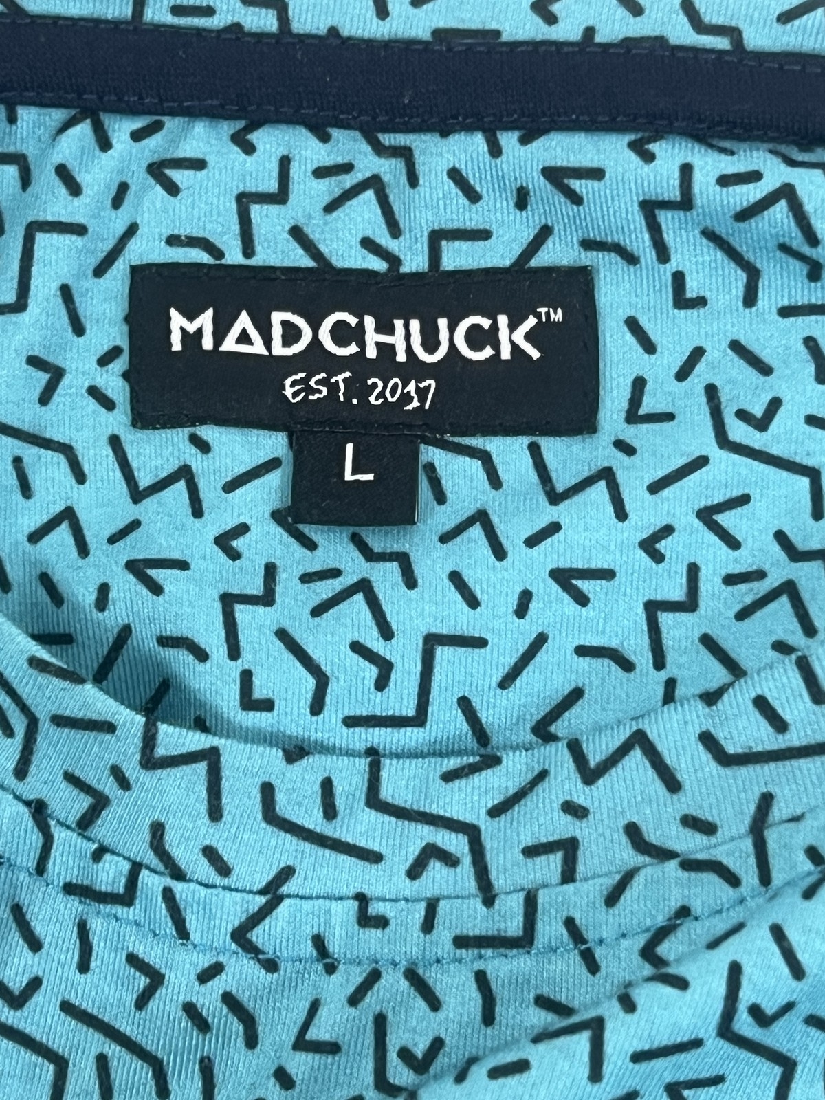 MadChuck Shirt Mens Large Baboon Head Embroidered Modal Stretch Patterned Tee gallery