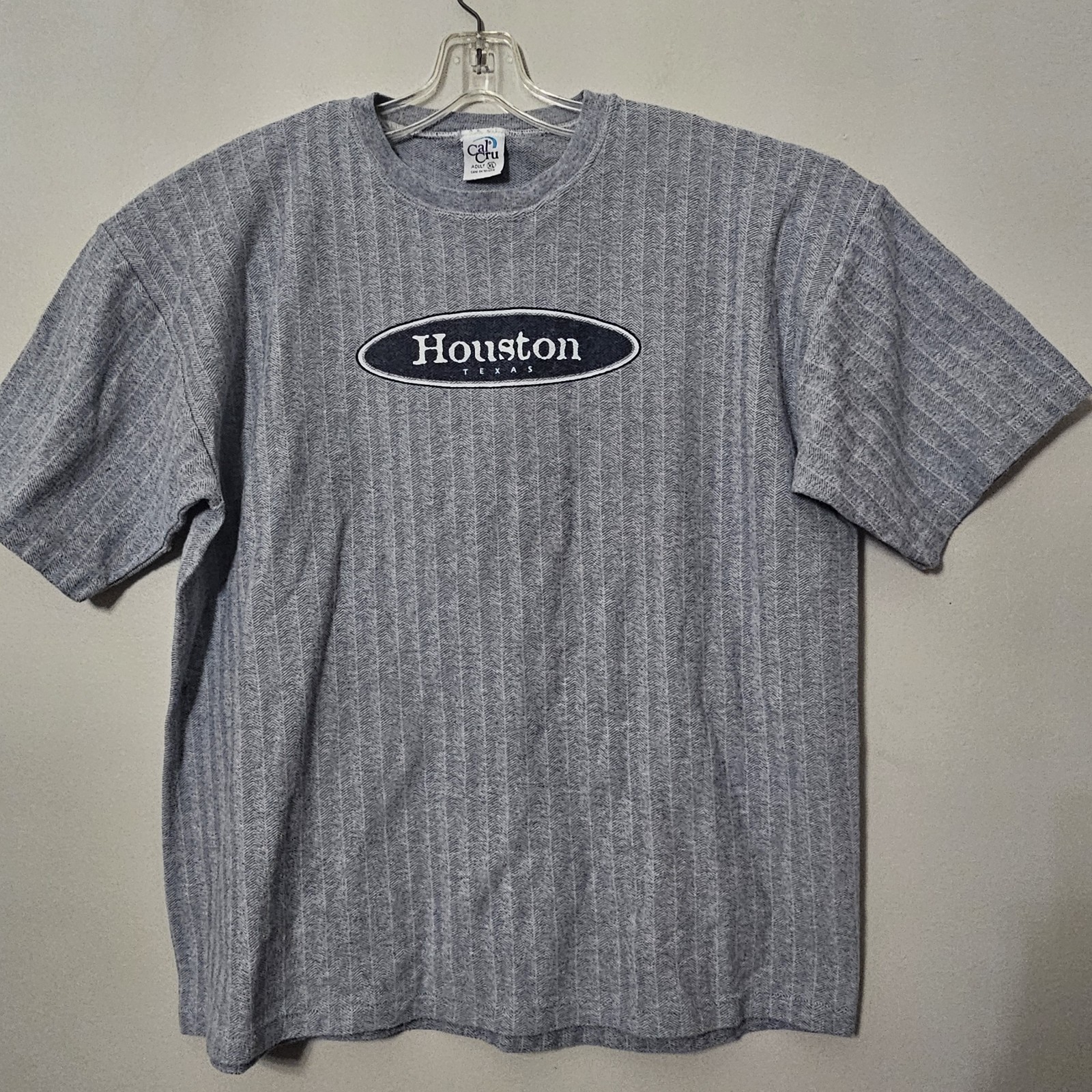Vintage Cal Cru Houston T-Shirt Men's Size XL Single Stitch Ribbed Knit Texas gallery