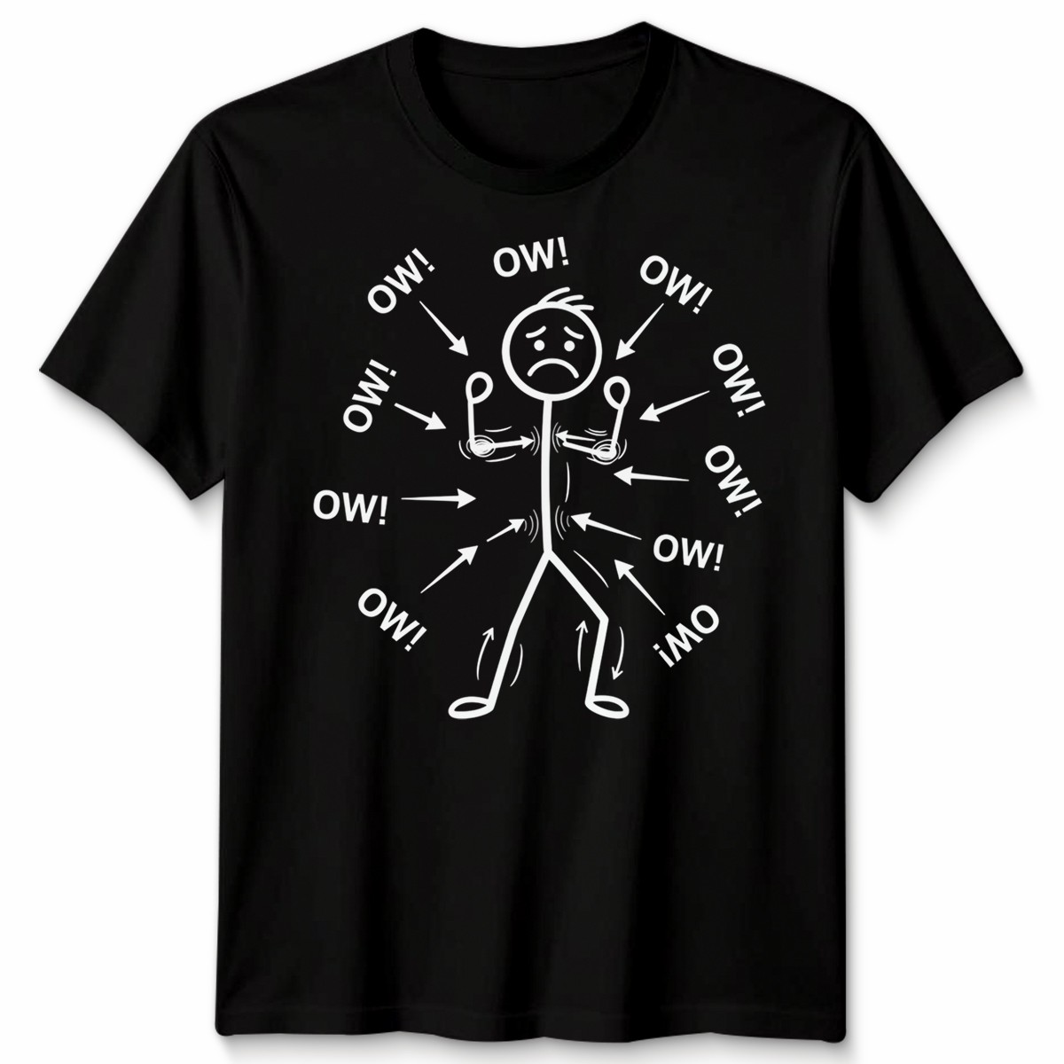 Ow Unisex T Shirts Stick Character Humor Chronic Pain Awareness Tee gallery