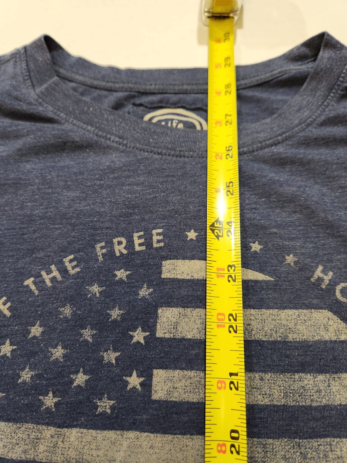Life Is Good Land Of The Free, Home Of The Brave American Flag Blue T-Shirt 2XL gallery
