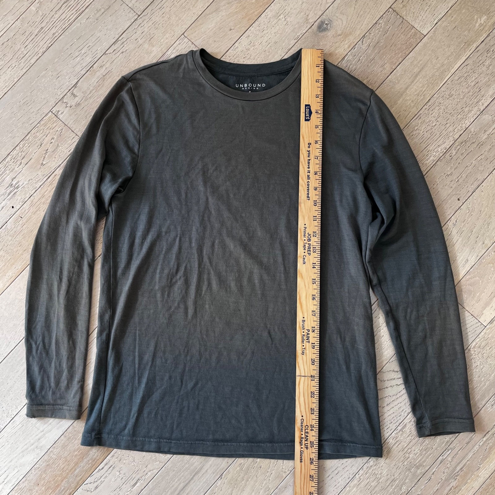 Unbound Merino Shirt Long Sleeve Men's Small 100% Merino Wool Dark Green gallery