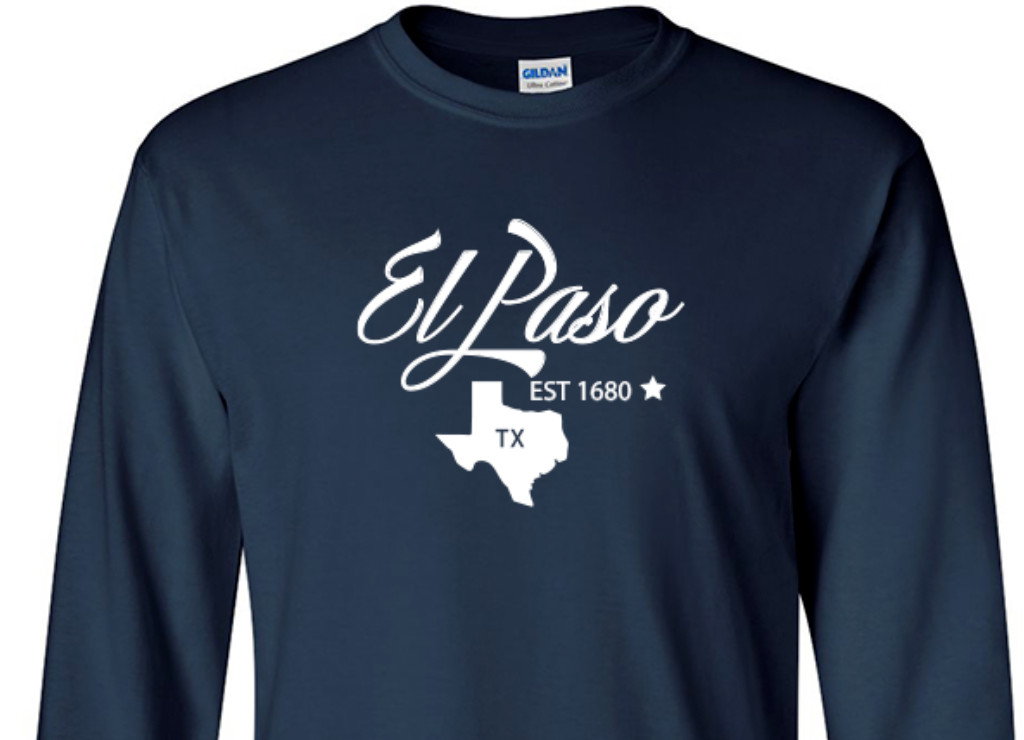 El Paso Texas State T-Shirt Long Sleeve Graphic Tee Unisex apparel Text logo gallery