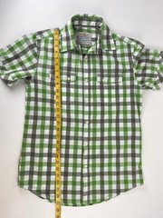 super bad shirt company men’s button down green plaid short sleeve size S small