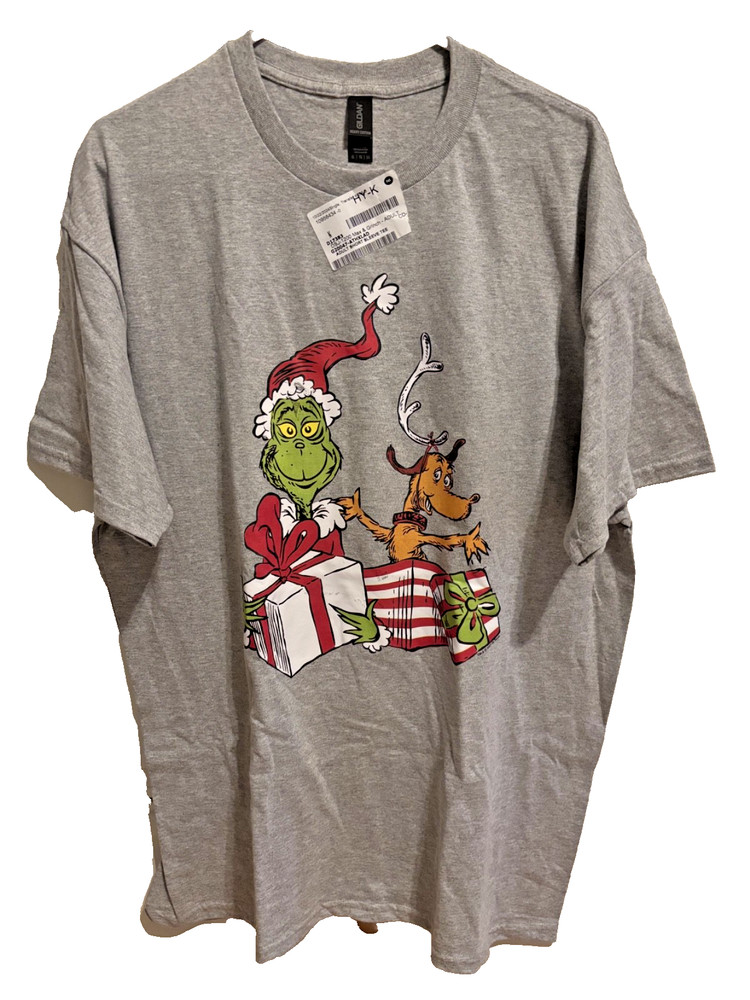 How The Grinch Stole Christmas Men’s Gray – T-Shirt – Size XL- New