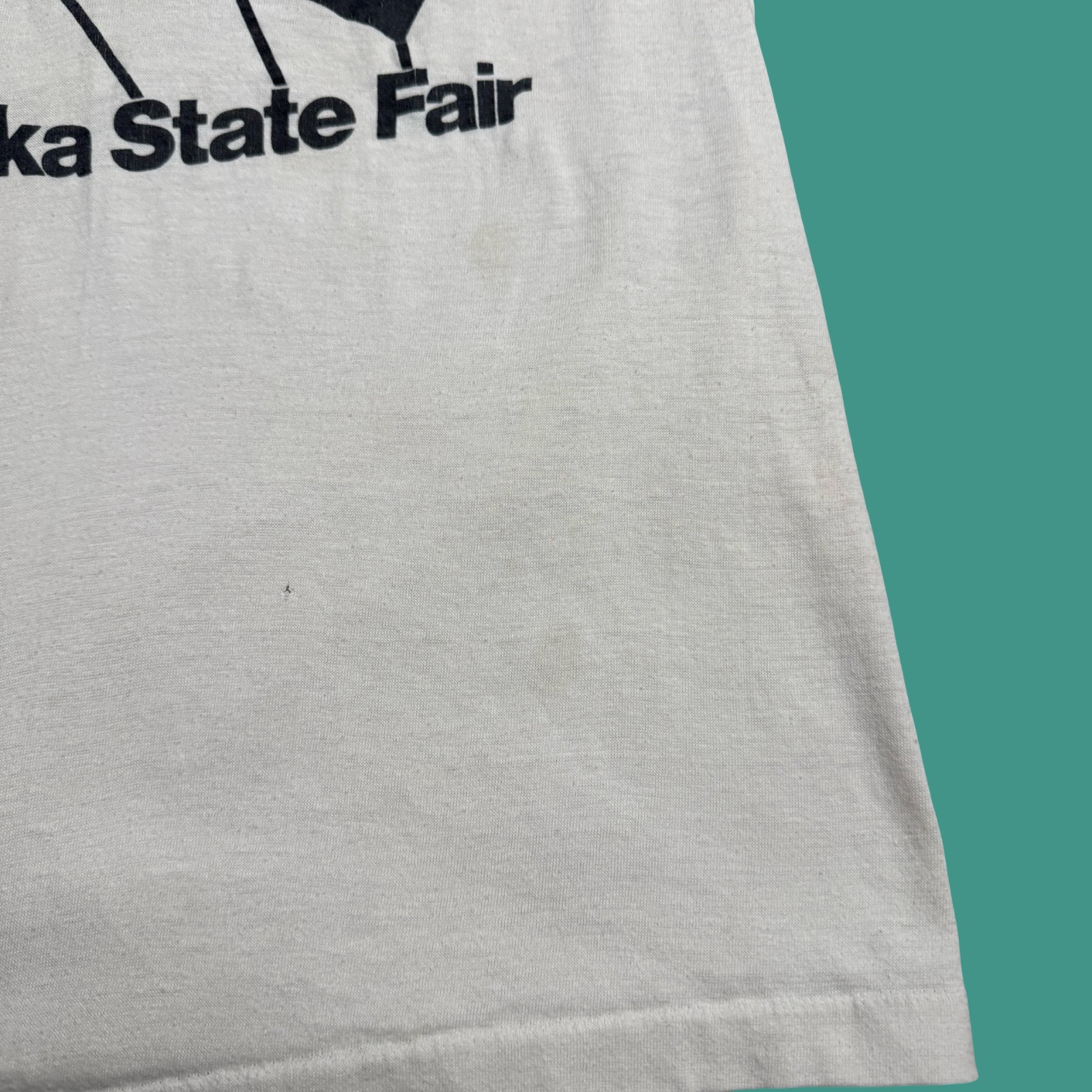 80s Nebraska State Fair T Shirt S/M Bone White Vintage Retro Graphic USA gallery