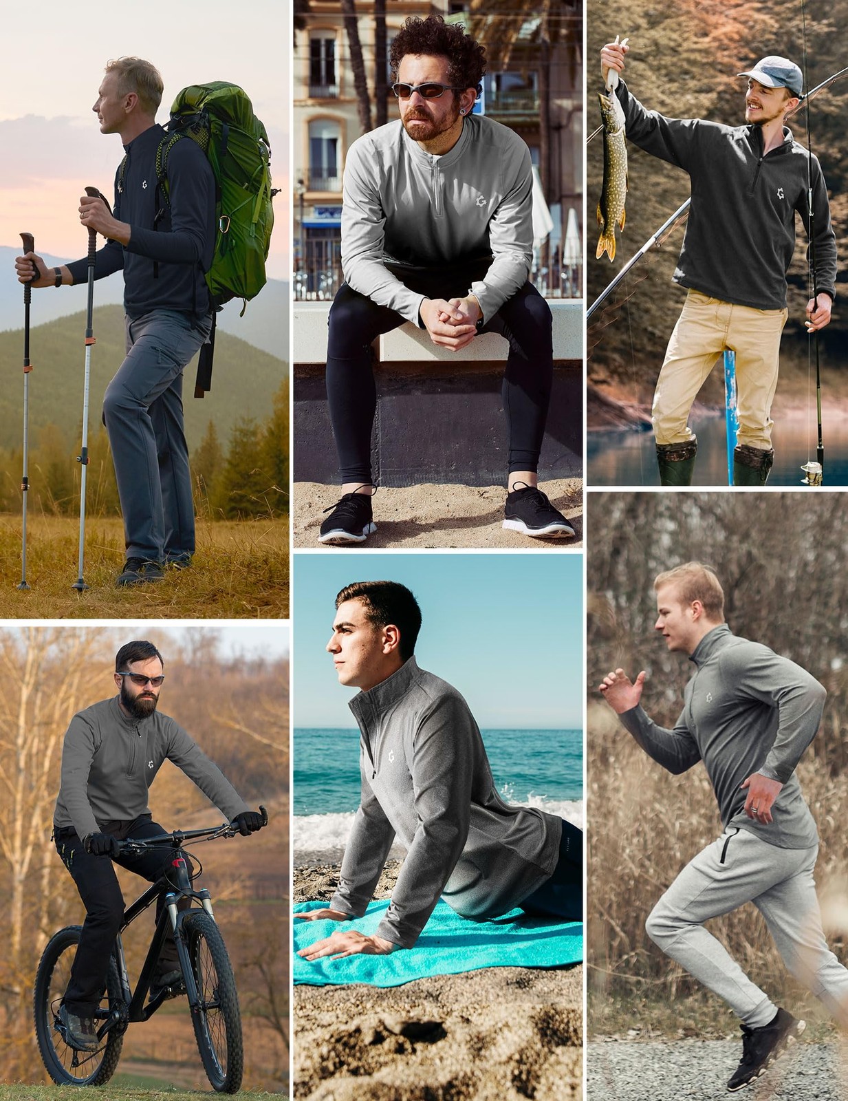 3Pack Quarter 1/4 Zip Pullover Men Dry Fit Sweatshirts 1/2 Half Zip Long Slee... gallery