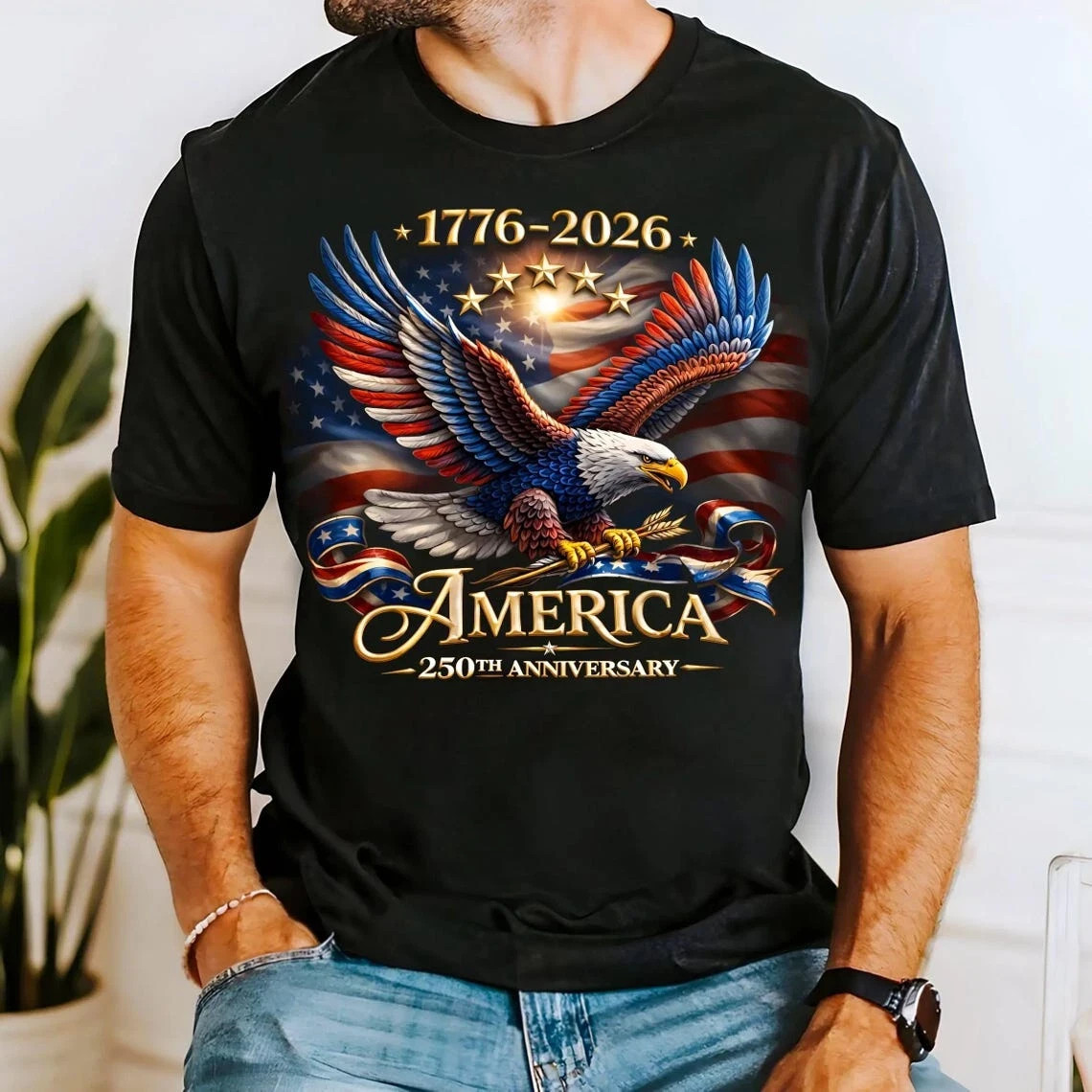 America 250th Anniversary Shirt 1776-2026 Bald Eagle Patriotic USA Tee gallery